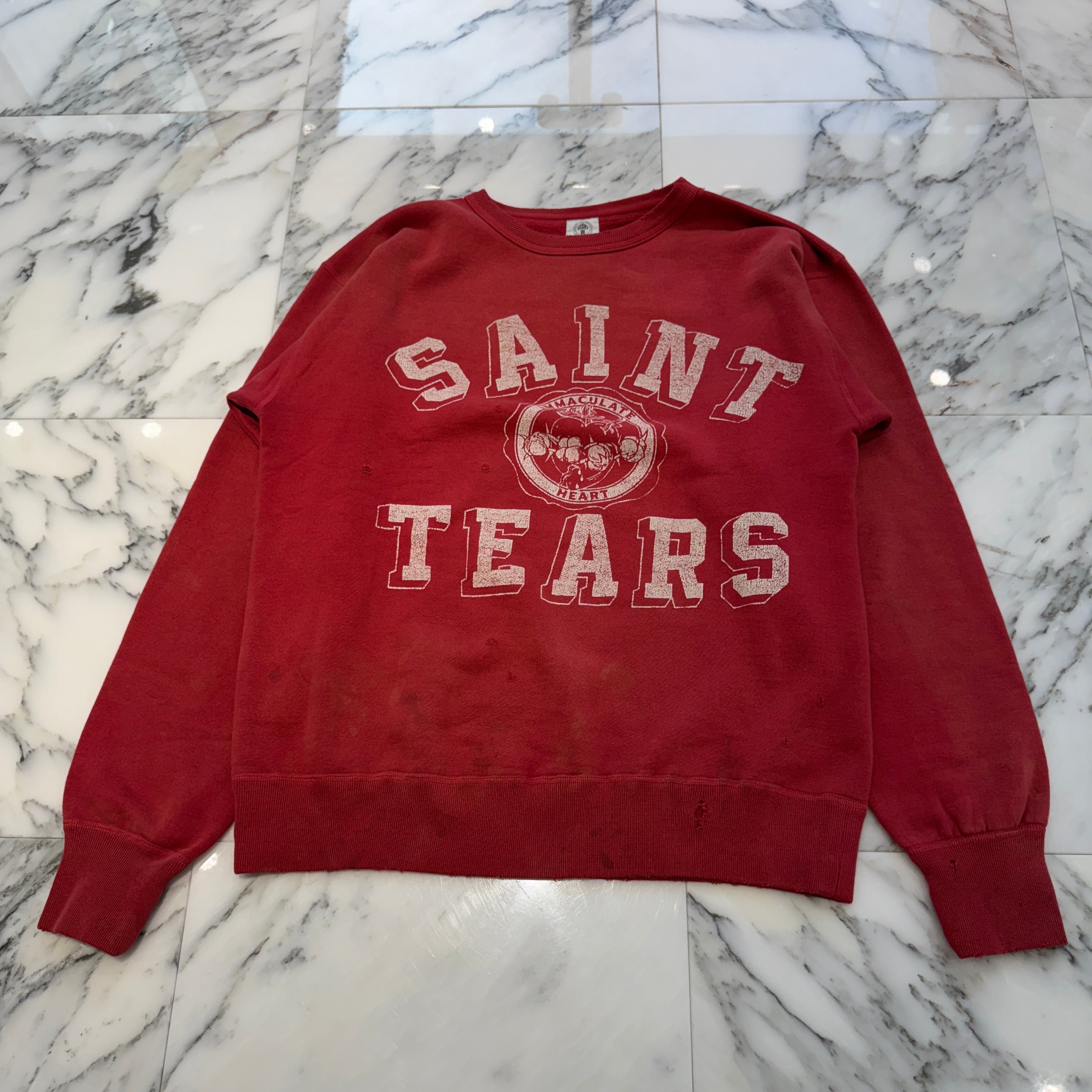 SAINT Mxxxxxx × DENIM TEARS 2021SS "SAINT TEARS" Print Sweat Shirt SM-S21-0000-050 Size L セントマイケル×デニムティアーズ "セント・ティアーズ" プリント スウェットシャツ サイズL