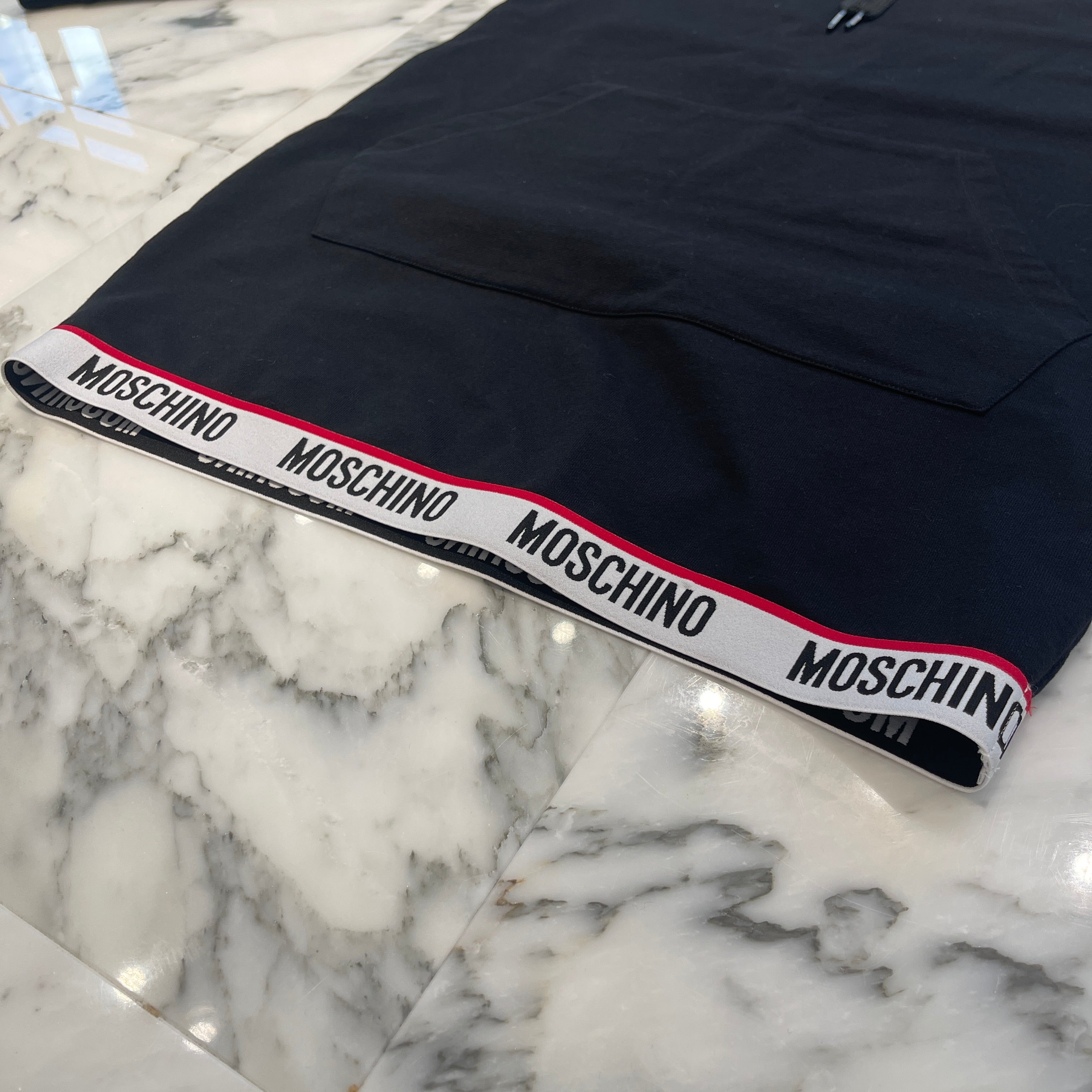 MOSCHINO UNDERWEAR Taped Detail Pullover Hoodie Size Size S モスキーノ アンダーウェア テープディティール プルオーバーフーディ サイズS