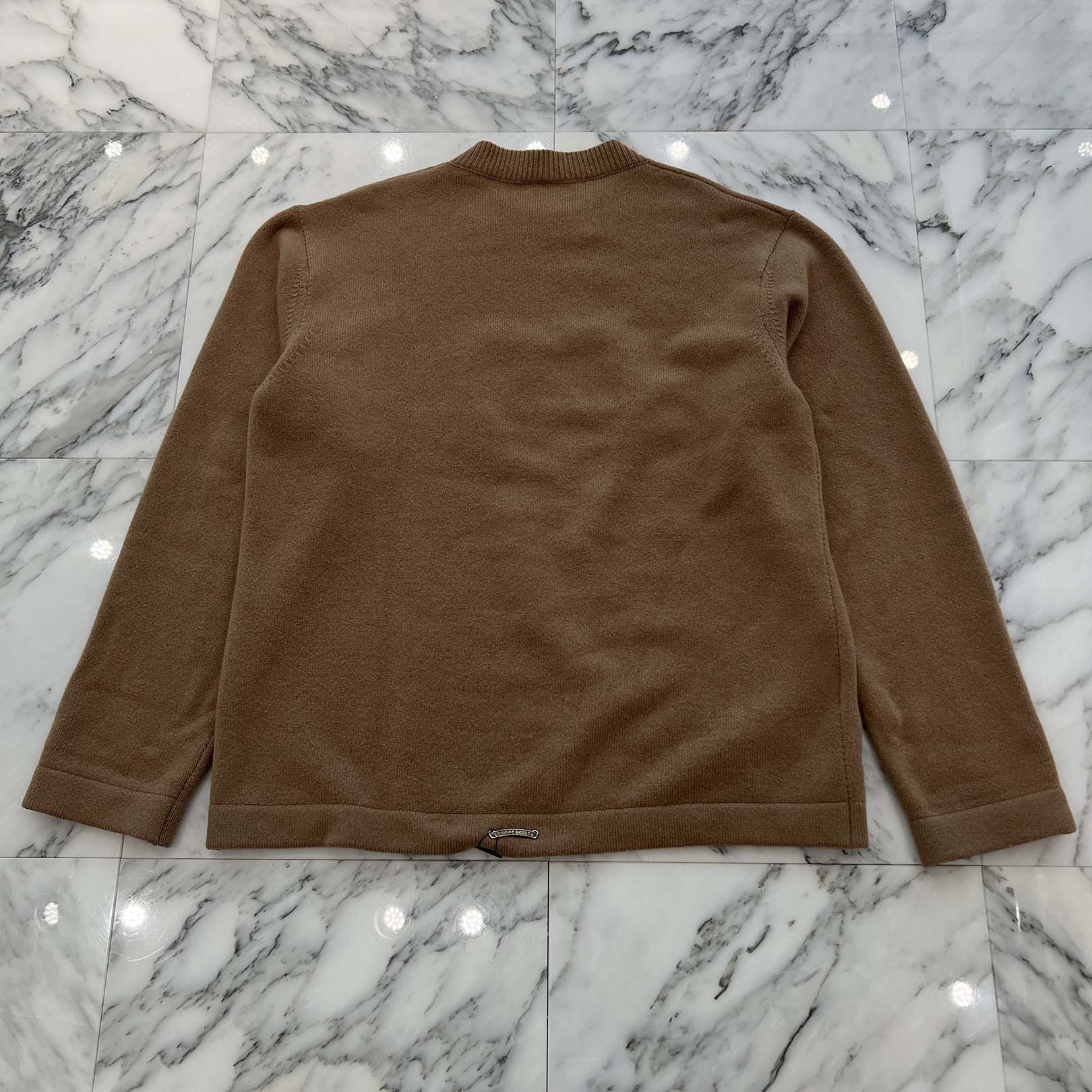 CHROME HEARTS Y NOT King Taco 3 Cemetery Cross Leather Patch Cashmere Knit Crew Neck Sweater Size L クロムハーツ ワイノット キングタコ 3セメタリークロスレザーパッチ カシミアニット セーター サイズL