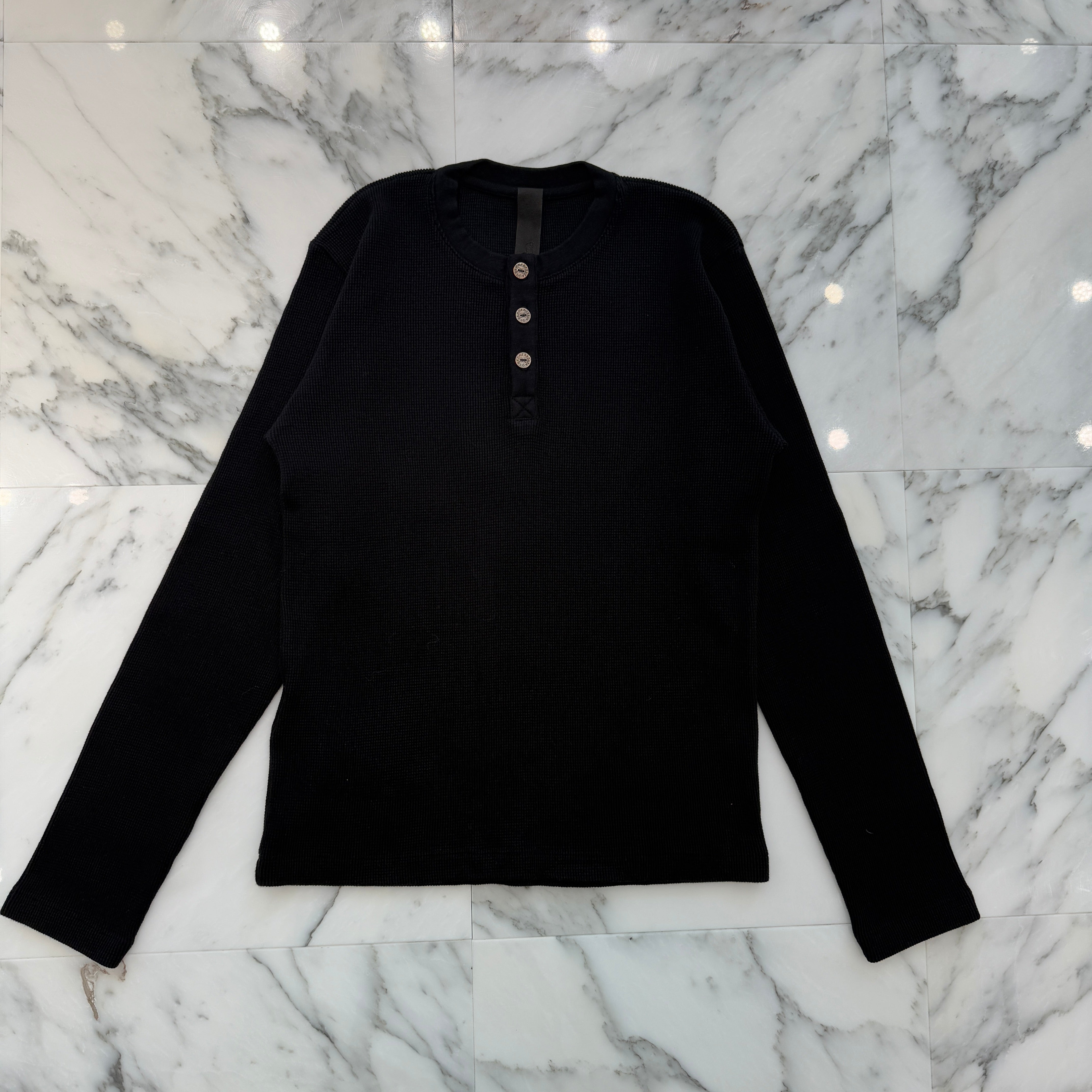 CHROME HEARTS Y NOT King Taco 3 Cemetery Cross Embroidery Thermal Long Sleeve Tee Size S クロムハ―ツ ワイノット キングタコ 3セメタリークロス刺繍 サーマルロングスリーブTシャツ サイズS