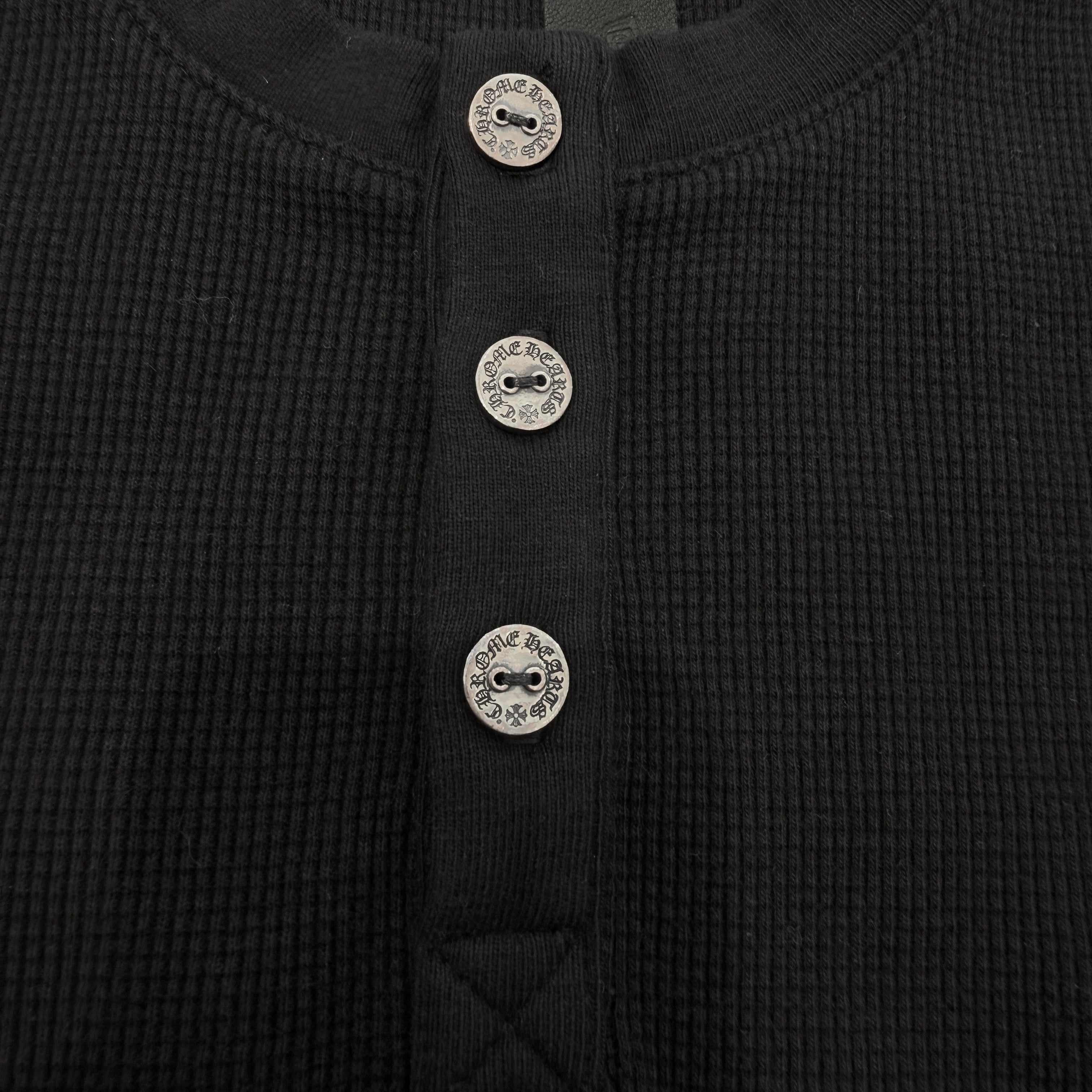 CHROME HEARTS Y NOT King Taco 3 Cemetery Cross Embroidery Thermal Long Sleeve Tee Size S クロムハ―ツ ワイノット キングタコ 3セメタリークロス刺繍 サーマルロングスリーブTシャツ サイズS