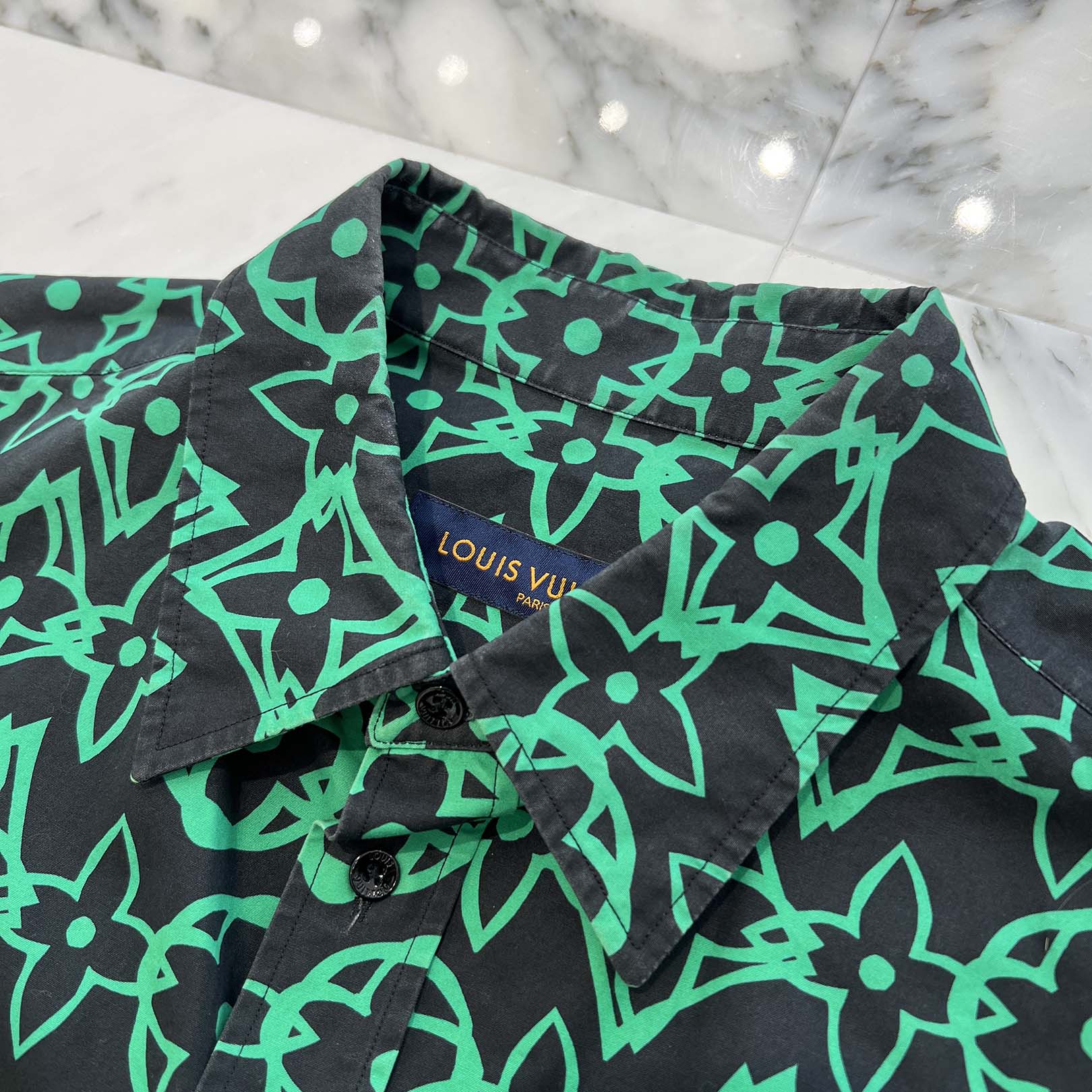 LOUIS VUITTON 2021AW LV Wax Monogram Oversized Shirt HLS77W Size M ルイヴィトン LVワックス モノグラムオーバーサイズ シャツ サイズM