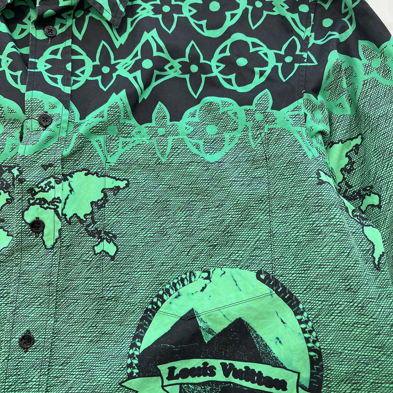 LOUIS VUITTON 2021AW LV Wax Monogram Oversized Shirt HLS77W Size M ルイヴィトン LVワックス モノグラムオーバーサイズ シャツ サイズM