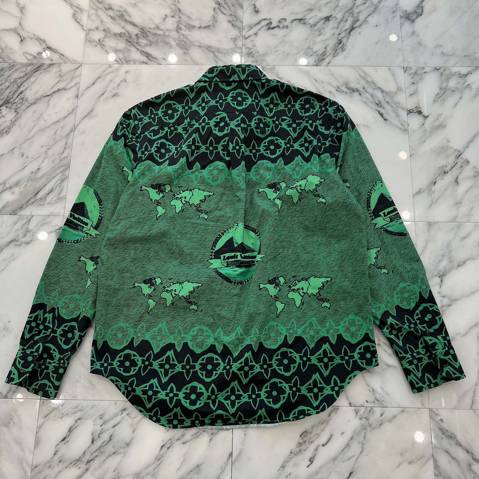 LOUIS VUITTON 2021AW LV Wax Monogram Oversized Shirt HLS77W Size M ルイヴィトン LVワックス モノグラムオーバーサイズ シャツ サイズM