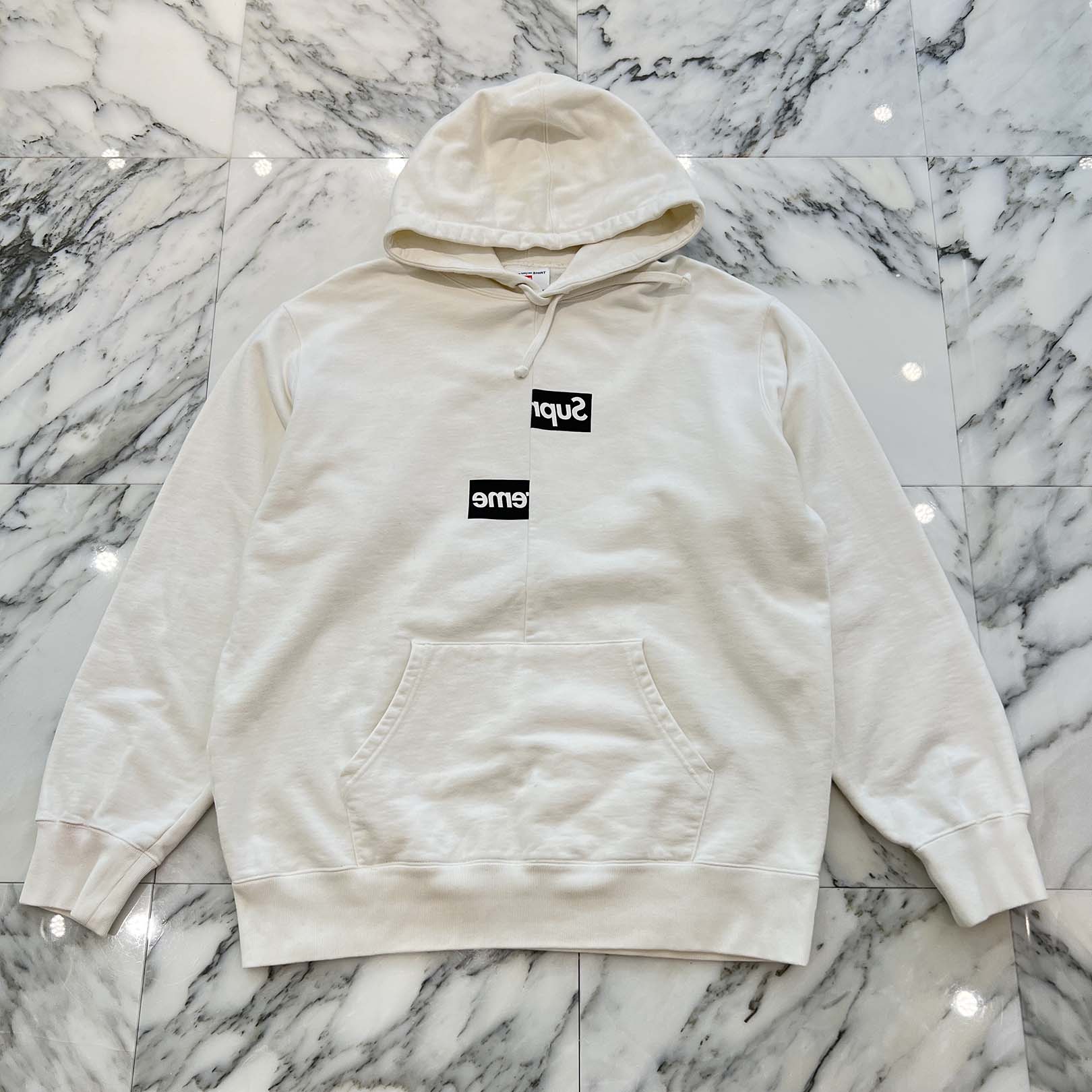 Supreme × COMME des GARCONS 2018AW Split Box Logo Hoodie Size XL