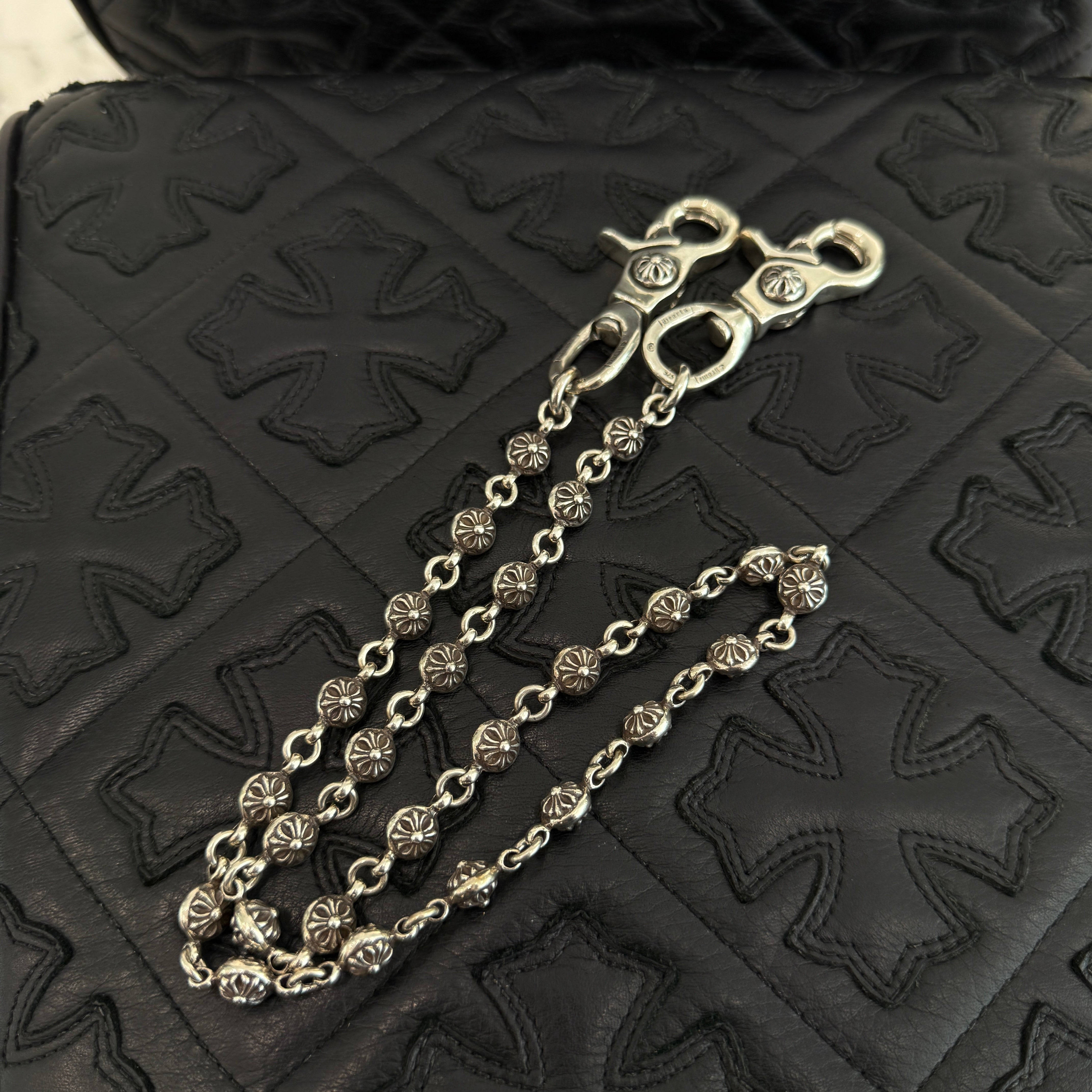 CHROME HEARTS 2CLIP Cross Ball Wallet Chain クロムハーツ 2クリップ