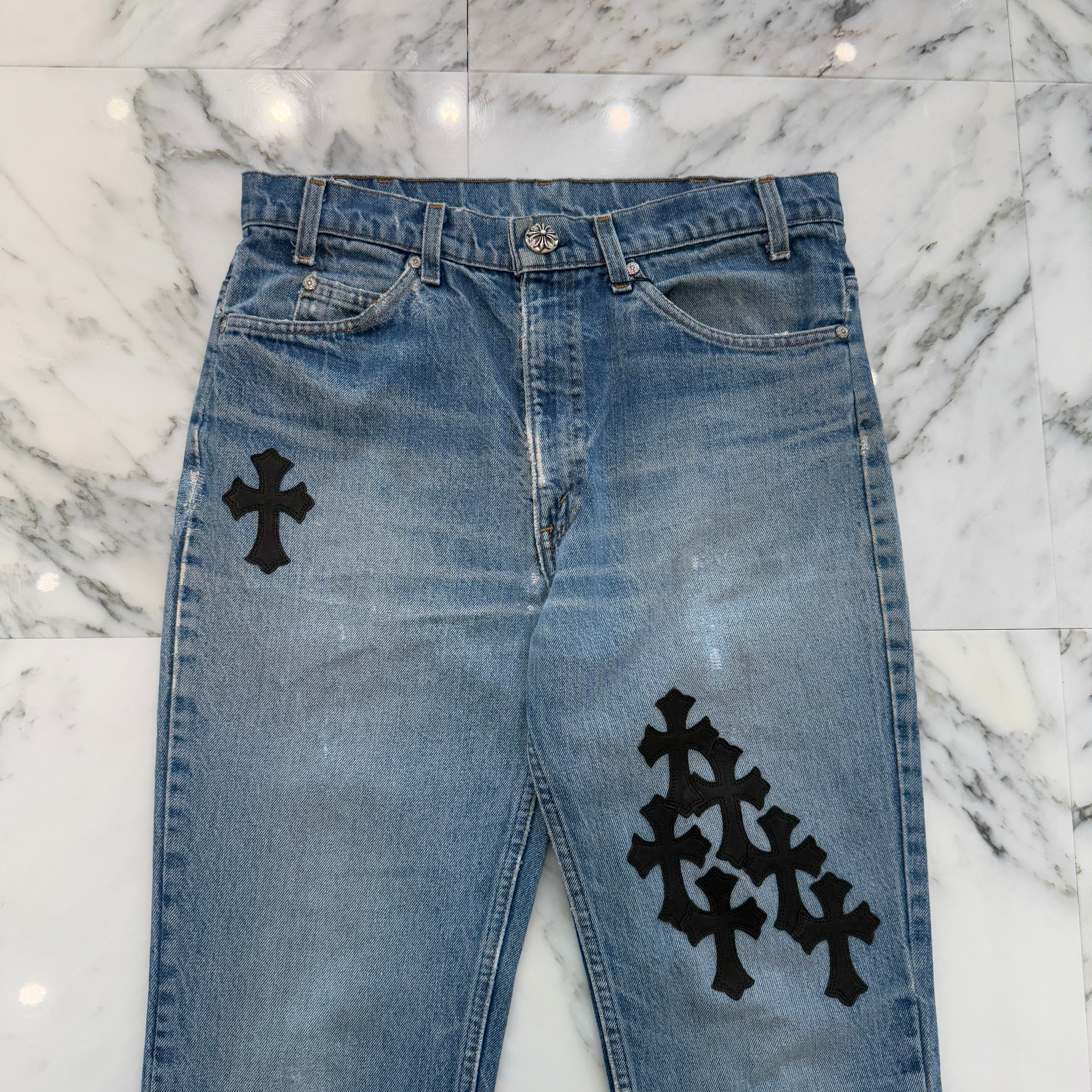 CHROME HEARTS × Levi's 517 VNTG Cross Leather Patch Jeans Size 33 クロムハーツ × リーバイス 517 ヴィンテージ クロスレザーパッチ ジーンズ デニムパンツ サイズ33