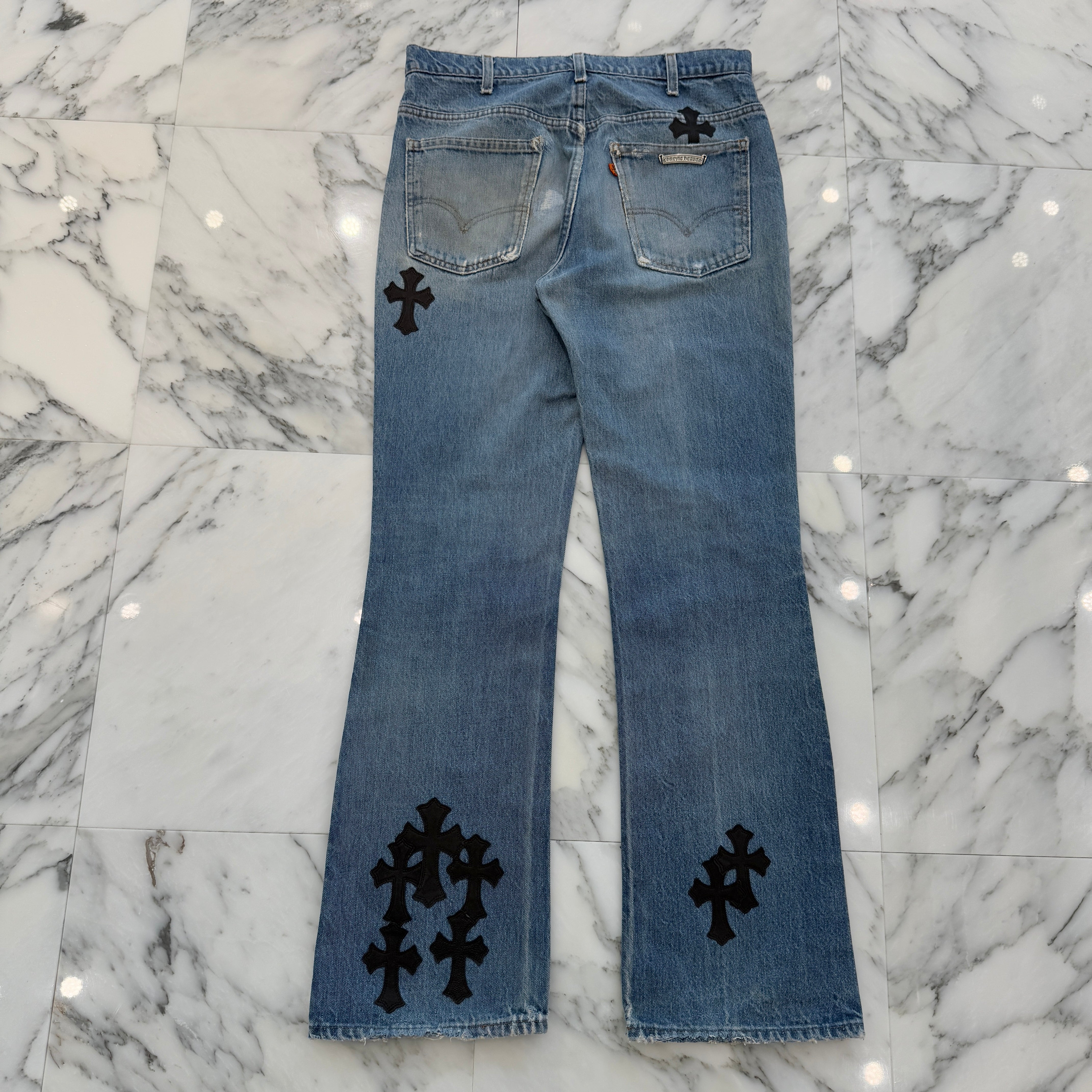 CHROME HEARTS × Levi's 517 VNTG Cross Leather Patch Jeans Size 33 クロムハーツ × リーバイス 517 ヴィンテージ クロスレザーパッチ ジーンズ デニムパンツ サイズ33
