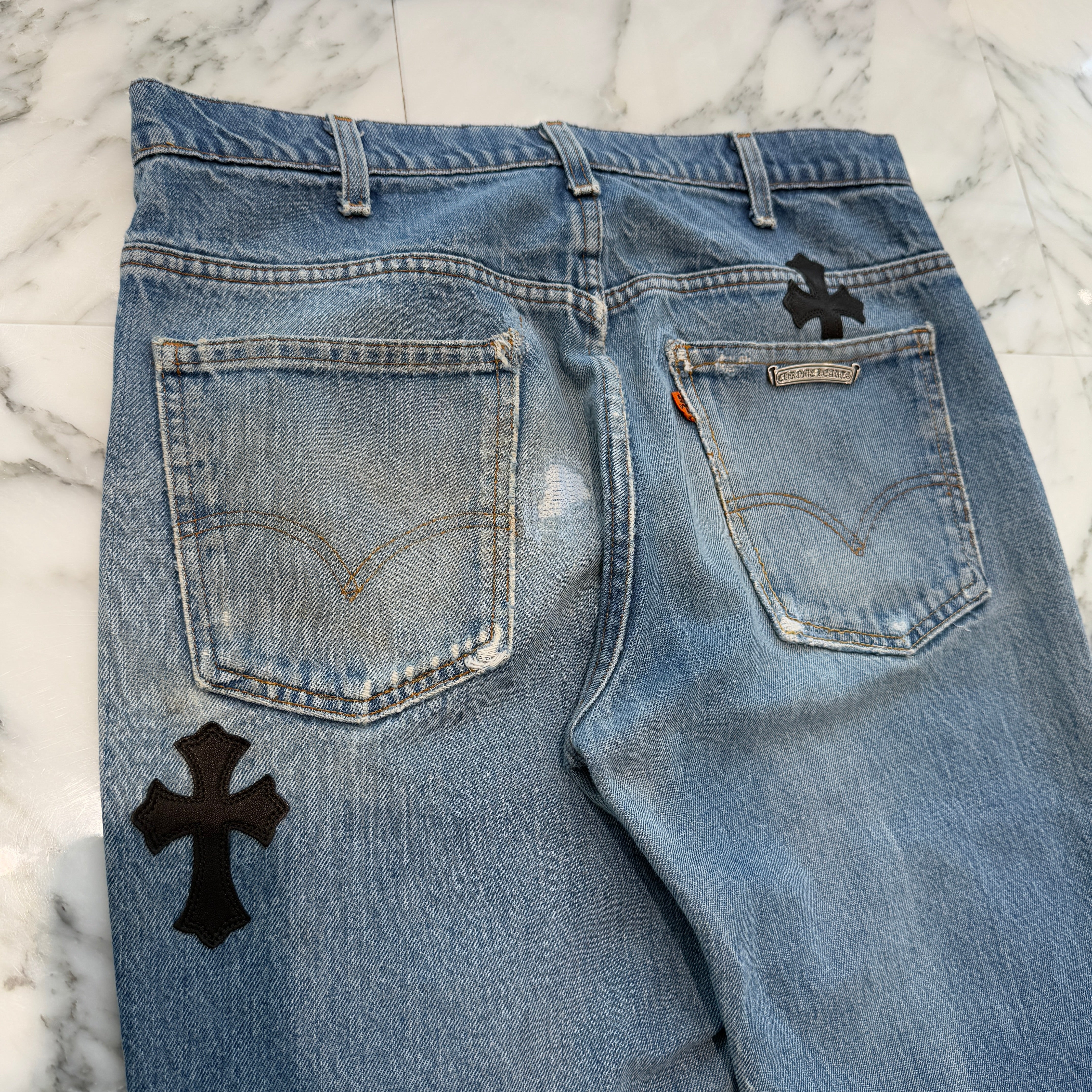 CHROME HEARTS × Levi's 517 VNTG Cross Leather Patch Jeans Size 33 クロムハーツ × リーバイス 517 ヴィンテージ クロスレザーパッチ ジーンズ デニムパンツ サイズ33