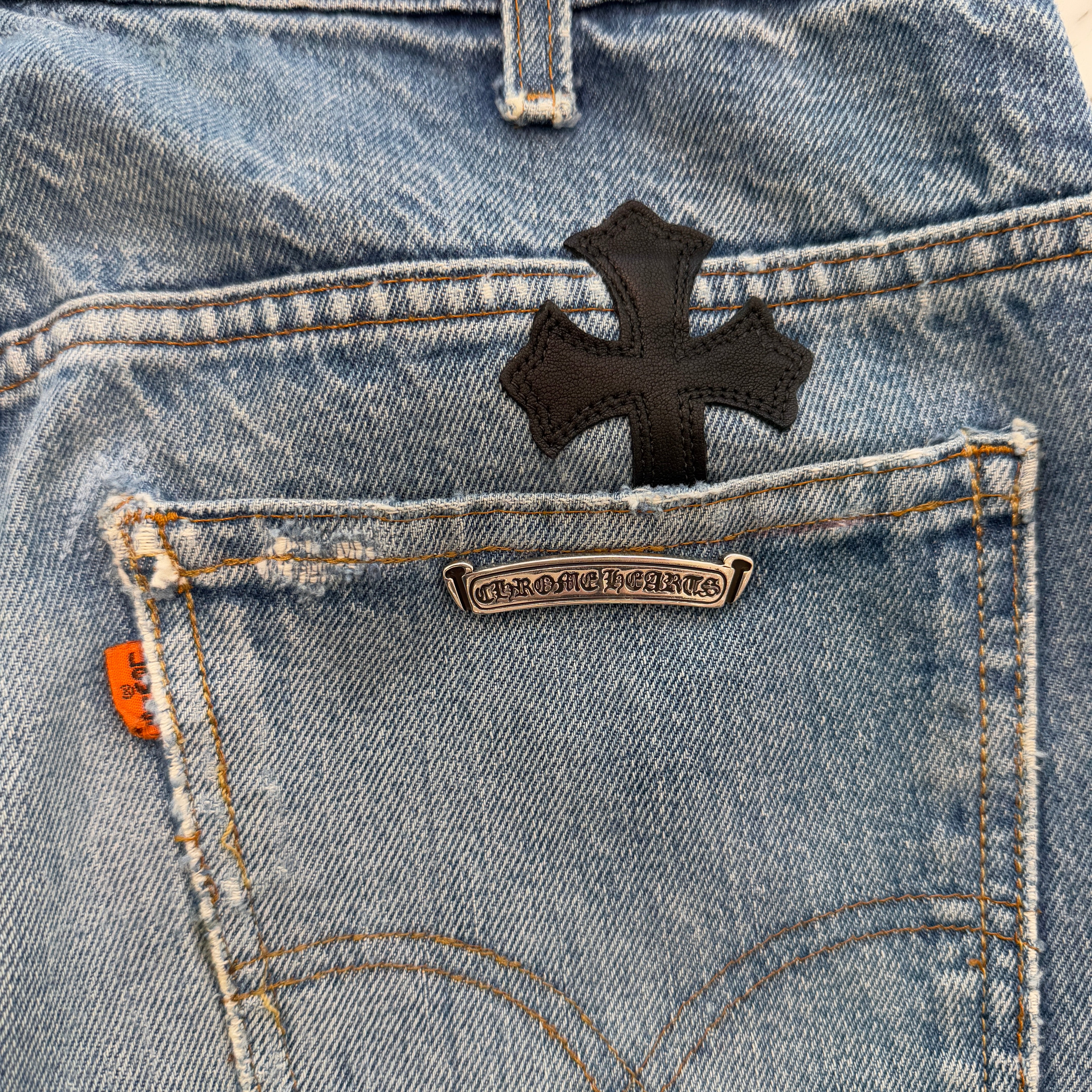 CHROME HEARTS × Levi's 517 VNTG Cross Leather Patch Jeans Size 33 クロムハーツ × リーバイス 517 ヴィンテージ クロスレザーパッチ ジーンズ デニムパンツ サイズ33