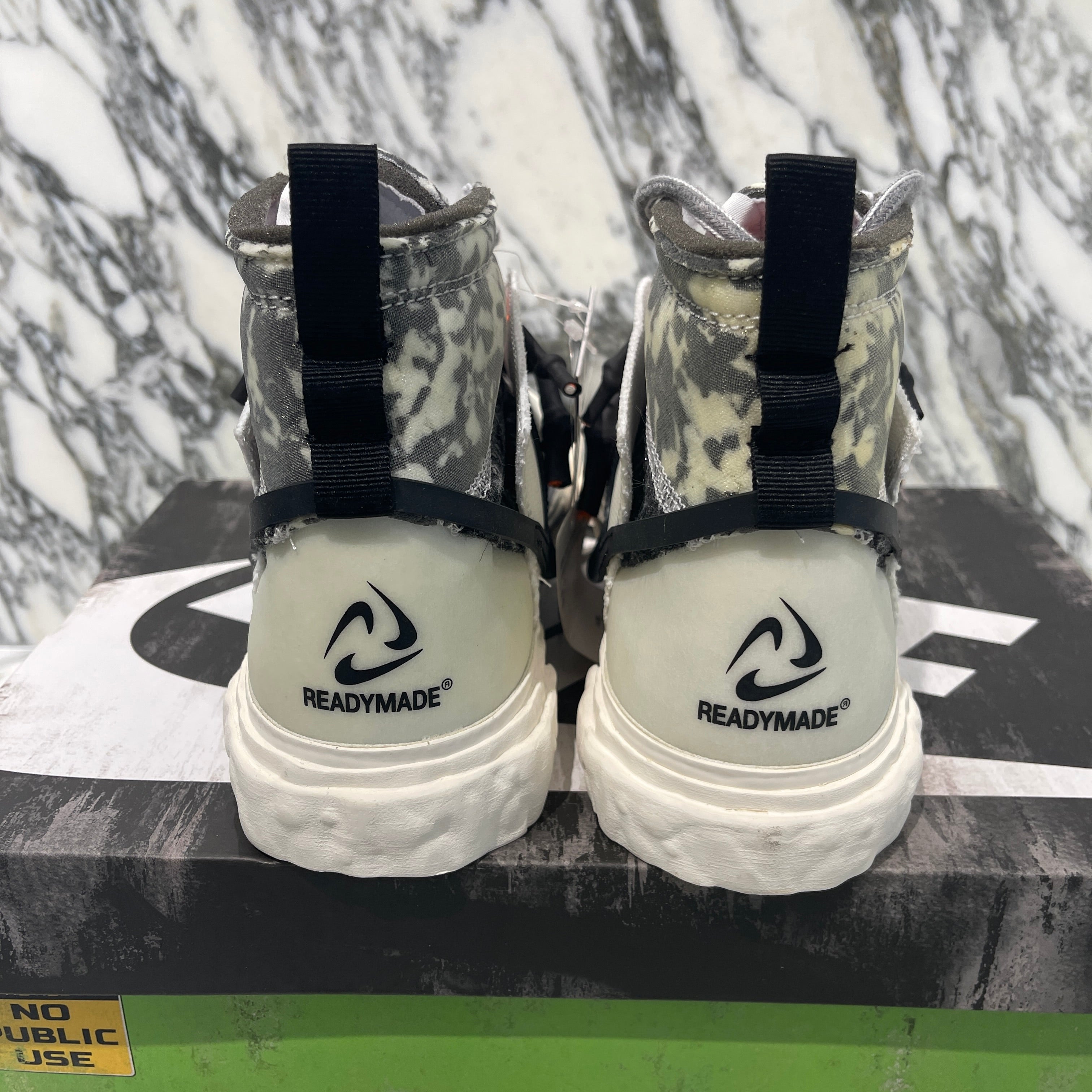 READYMADE × NIKE 2021SS BLAZER MID WHITE/BLACK-PURE PLATINUM CZ3589 100 Size 7.5（25.5cm） レディメイド × ナイキ ブレイザー ミッド ホワイト/ブラック-ピュア プラチナム サイズ7.5（25.5cm）