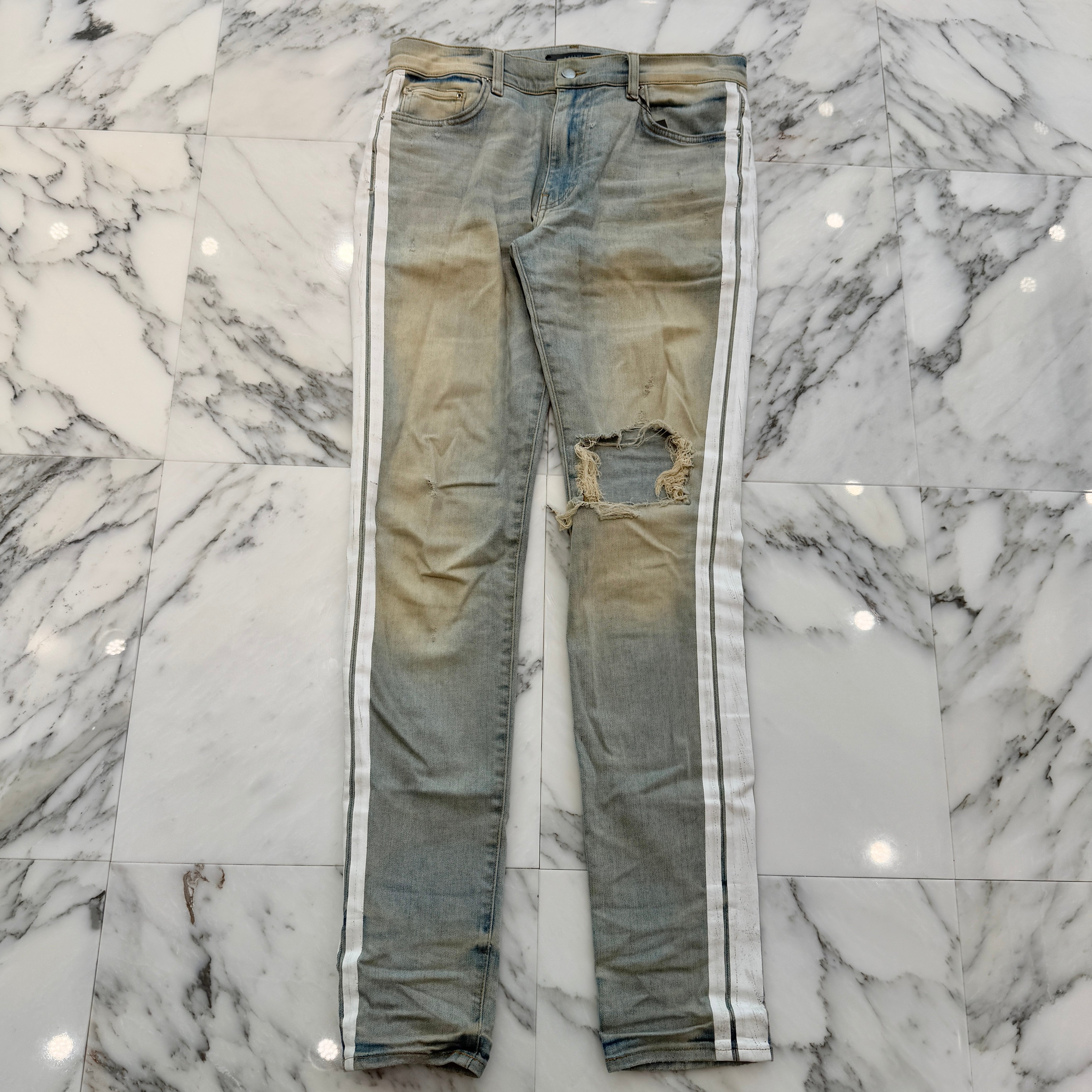 AMIRI Sideline Crush Slim Fit Skinny Jeans Size 33 アミリ サイドライン クラッシュ スリムフィット スキニージーンズ サイズ33