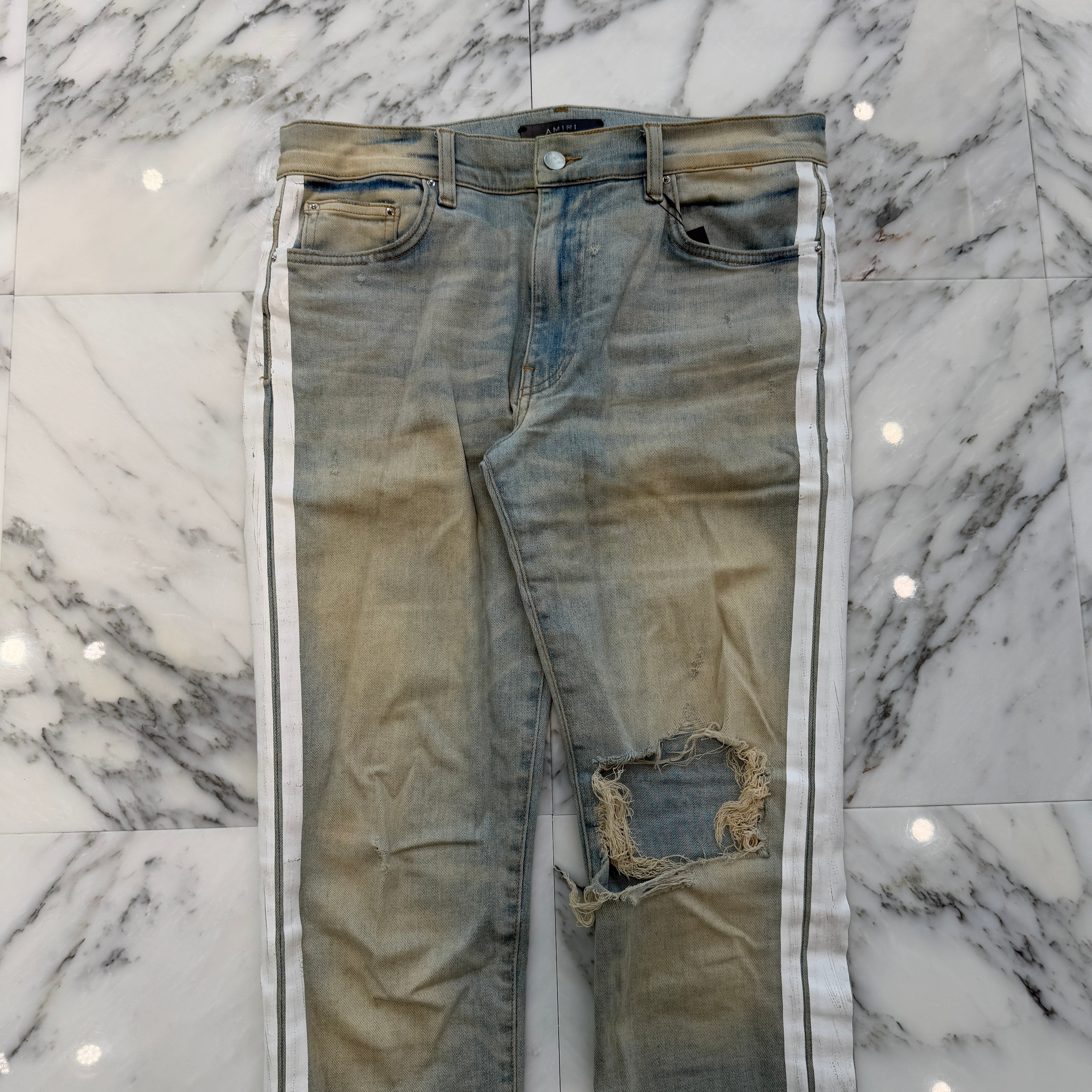 AMIRI Sideline Crush Slim Fit Skinny Jeans Size 33 アミリ サイドライン クラッシュ スリムフィット スキニージーンズ サイズ33