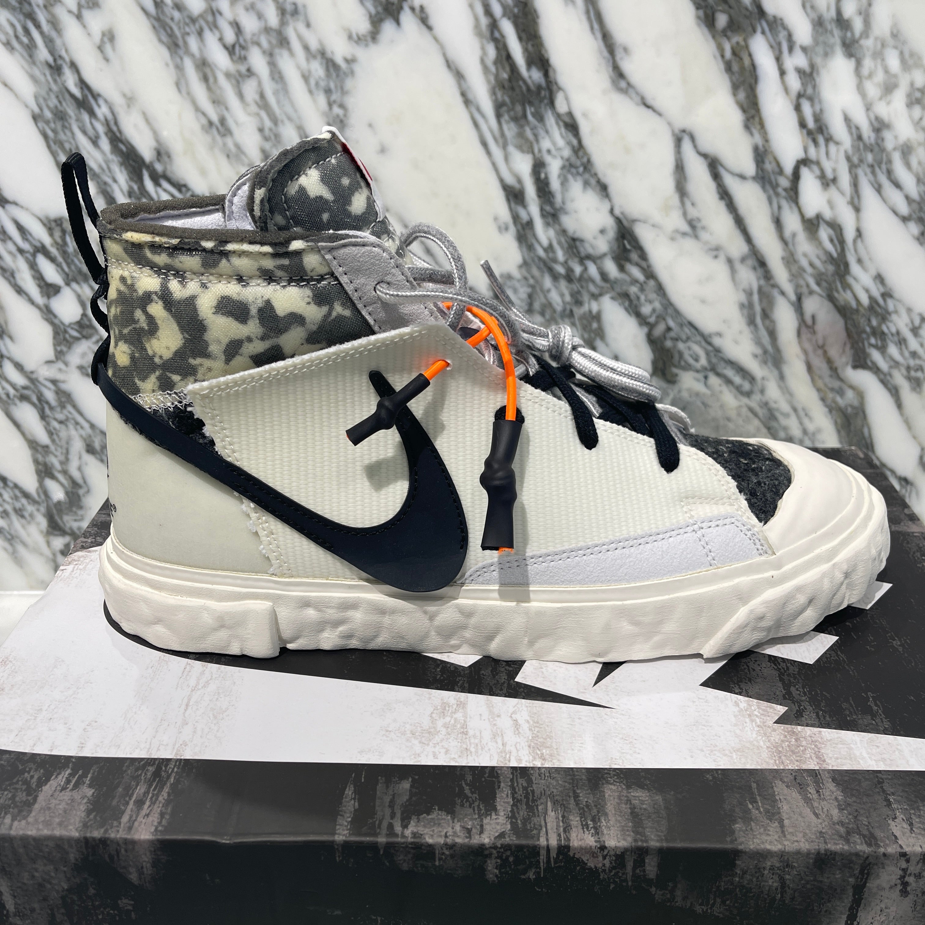 READYMADE × NIKE 2021SS BLAZER MID WHITE/BLACK-PURE PLATINUM CZ3589 100 Size 7.5（25.5cm） レディメイド × ナイキ ブレイザー ミッド ホワイト/ブラック-ピュア プラチナム サイズ7.5（25.5cm）