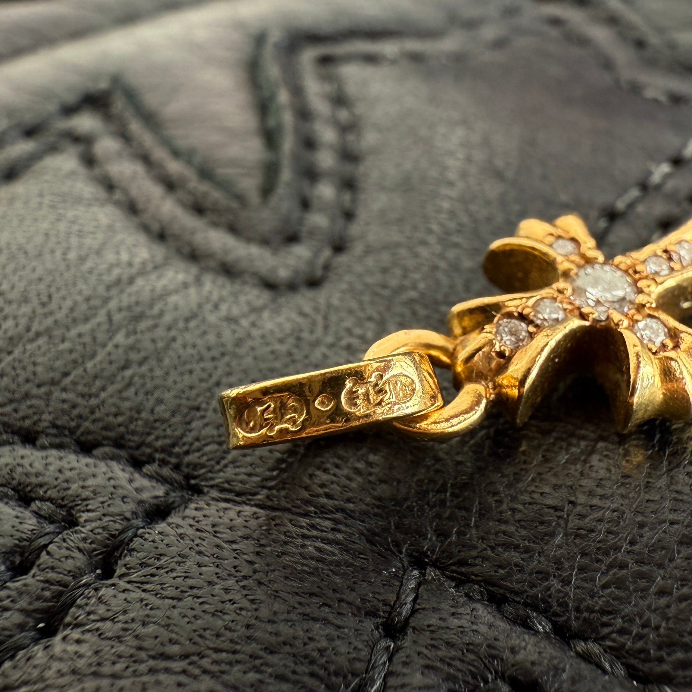 CHROME HEARTS 22K Baby Fat Cross Pave Diamond Pendant Top クロムハーツ 22K ベビーファット クロス パヴェダイヤモンド ペンダントトップ