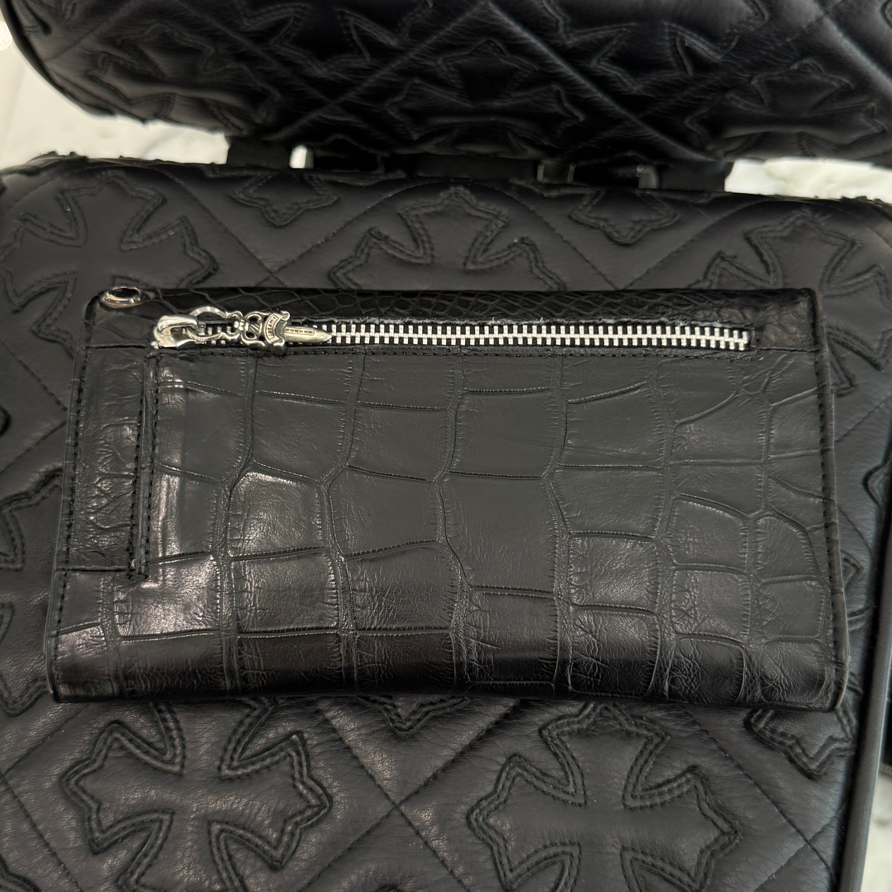 CHROME HEARTS Alligator Leather Wave Cross Ball Wallet クロムハーツ アリゲーターレザー ウェーブ クロスボール ウォレット