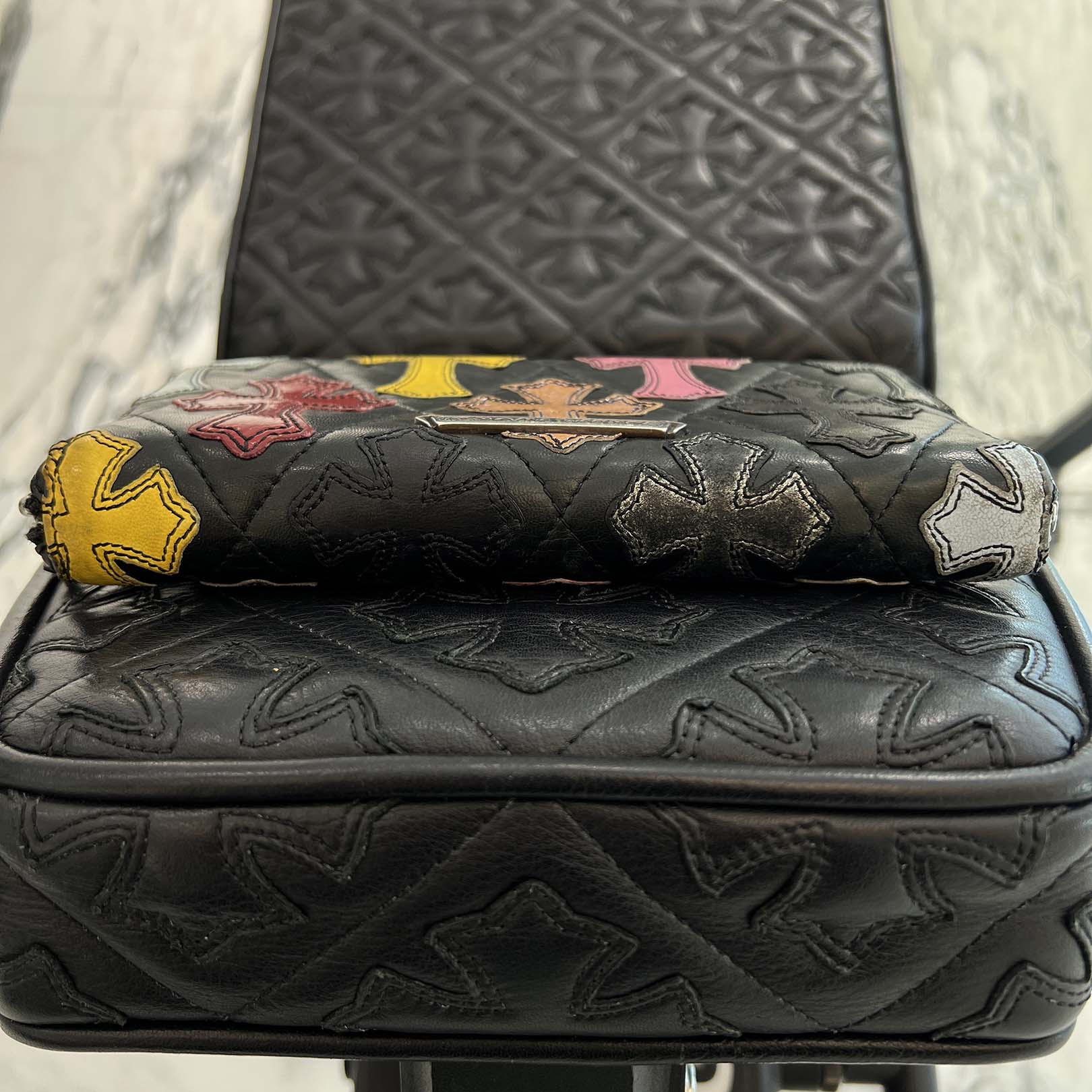 CHROME HEARTS Multi Cemetery Cross Leather Patch Quilting Wallet クロムハーツ マルチ セメタリークロス レザーパッチ キルティング ウォレット