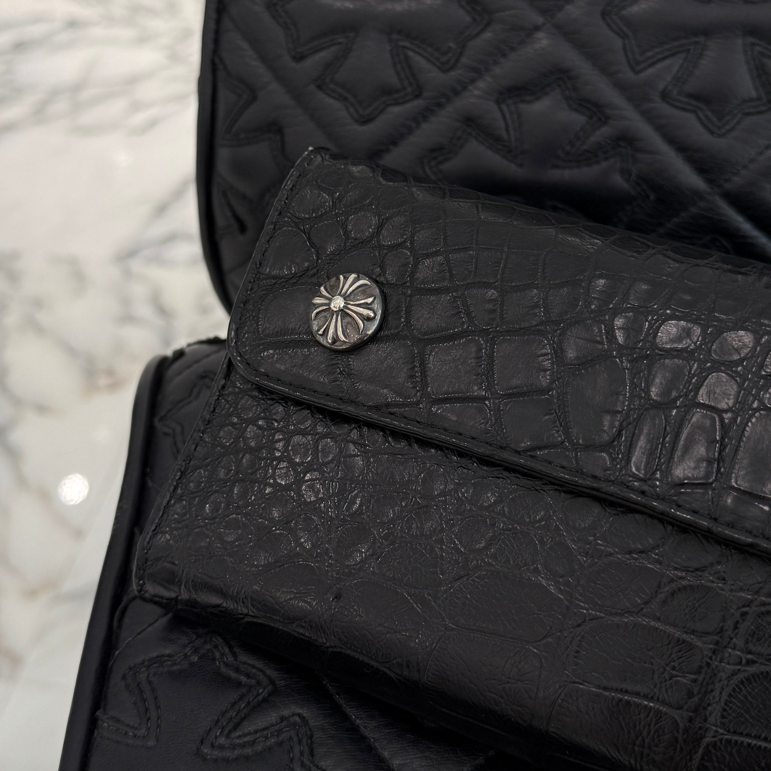 CHROME HEARTS Alligator Leather Wave Cross Ball Wallet クロムハーツ アリゲーターレザー ウェーブ クロスボール ウォレット