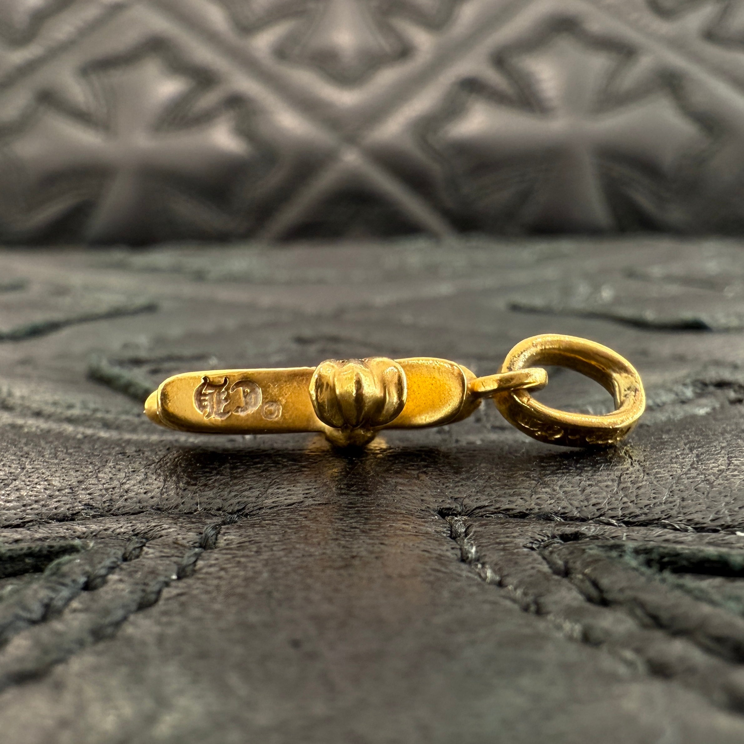 CHROME HEARTS 22K Baby Fat Cross Pave Sapphire Pendant Top クロムハーツ 22K ベイビーファット クロス パヴェサファイア ペンダントトップ