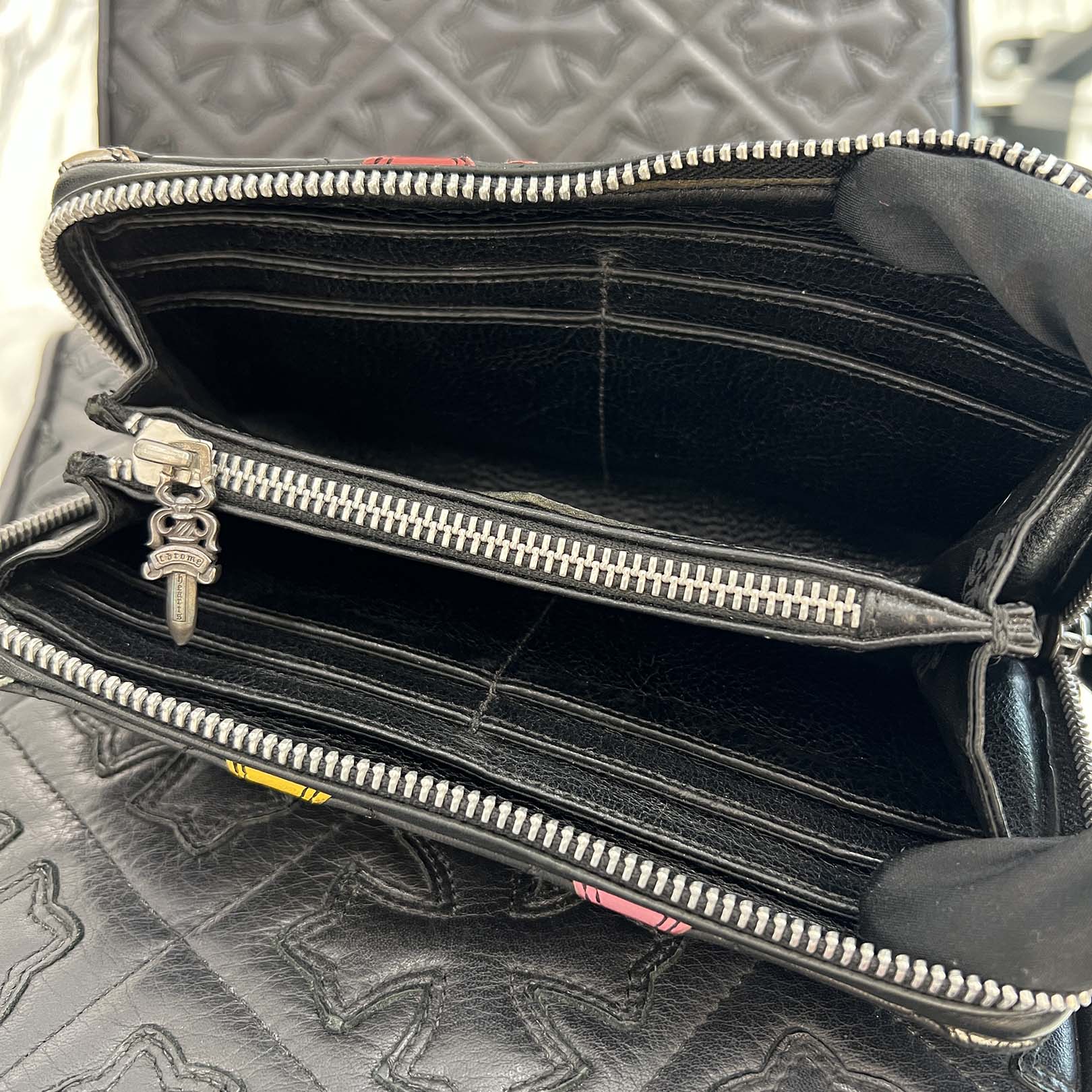 CHROME HEARTS Multi Cemetery Cross Leather Patch Quilting Wallet クロムハーツ マルチ セメタリークロス レザーパッチ キルティング ウォレット