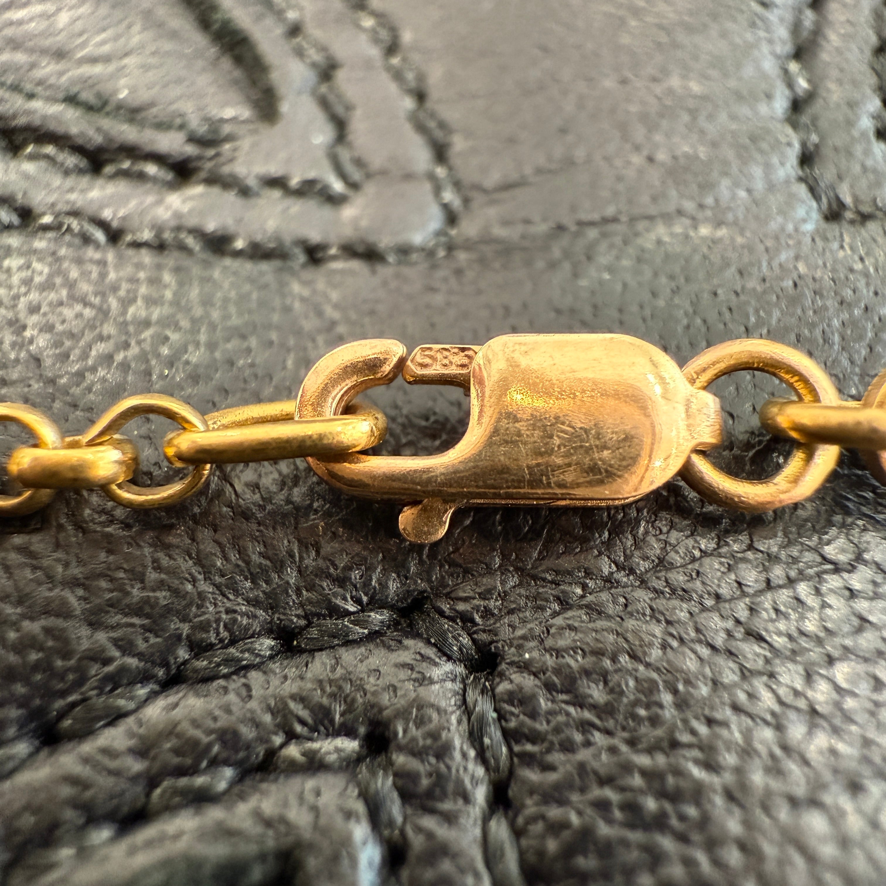 CHROME HEARTS 22K Roll Chain Necklace Size 20 Inch クロムハーツ 22K ロールチェーン ネックレス サイズ20インチ