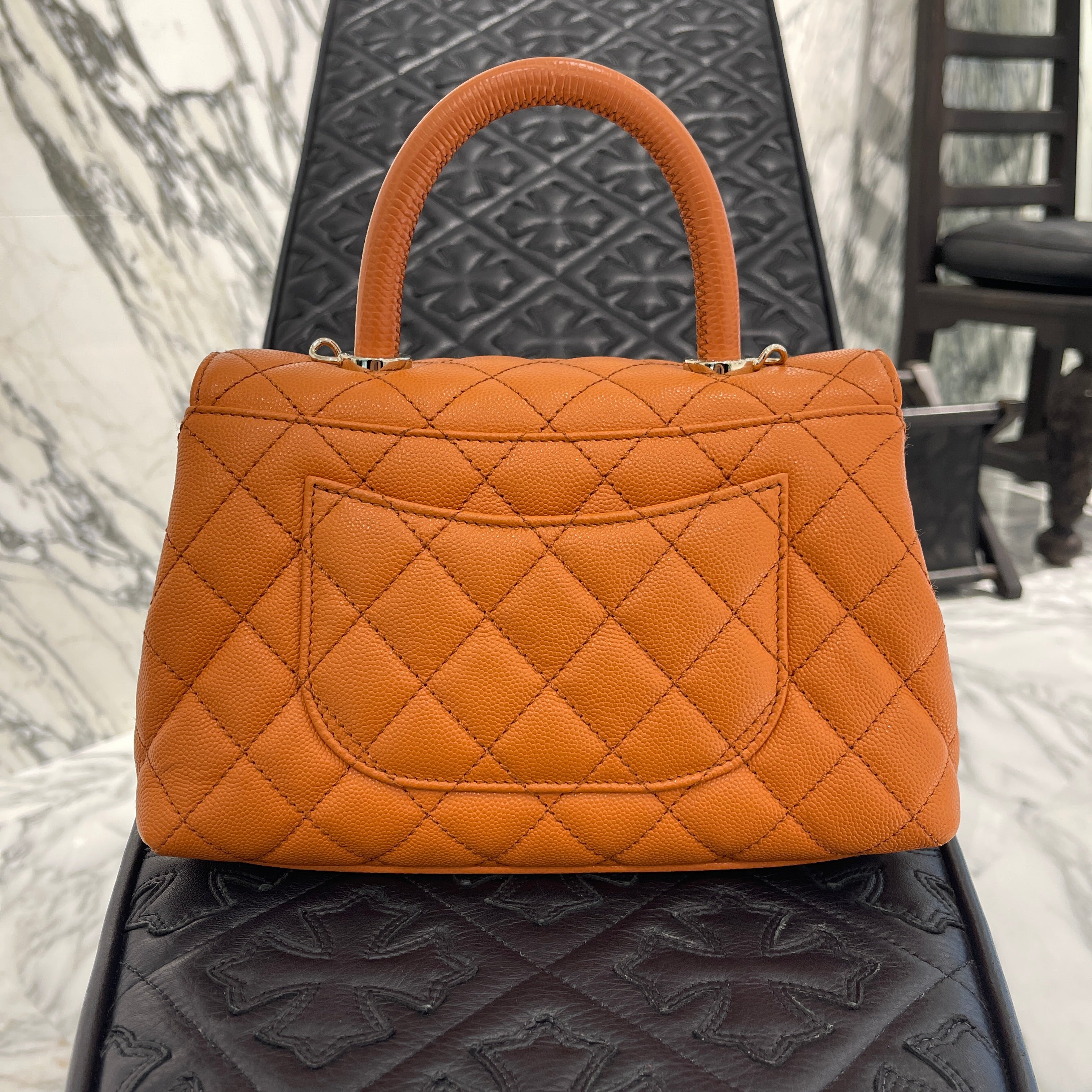 CHANEL Matelasse Coco Mark Coco Handle Caviar Skin Shoulder Tote Bag "Lizard" A92990 シャネル マトラッセ ココマーク ココハンドル キャビアスキン ショルダー トートバッグ "リザード"