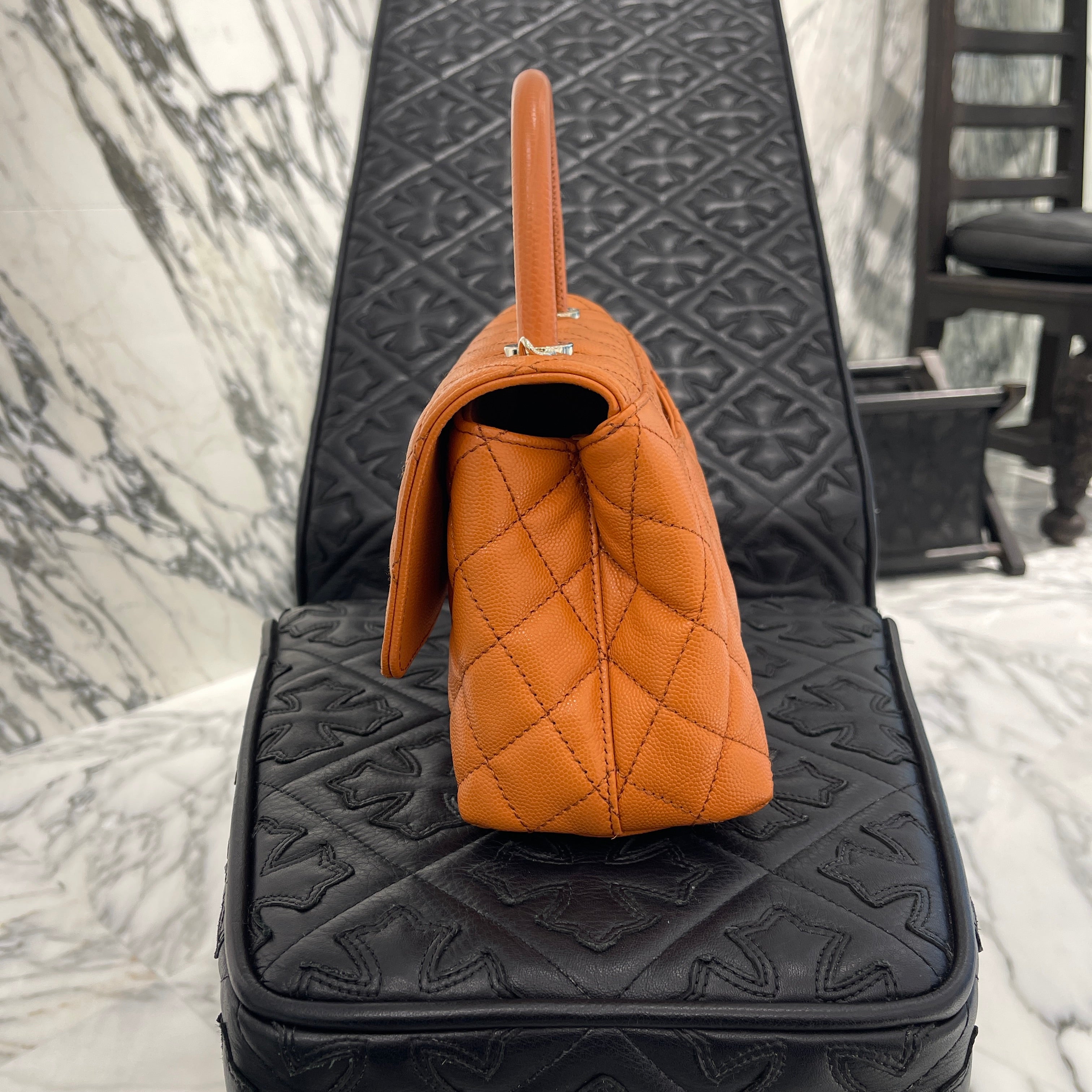 CHANEL Matelasse Coco Mark Coco Handle Caviar Skin Shoulder Tote Bag "Lizard" A92990 シャネル マトラッセ ココマーク ココハンドル キャビアスキン ショルダー トートバッグ "リザード"