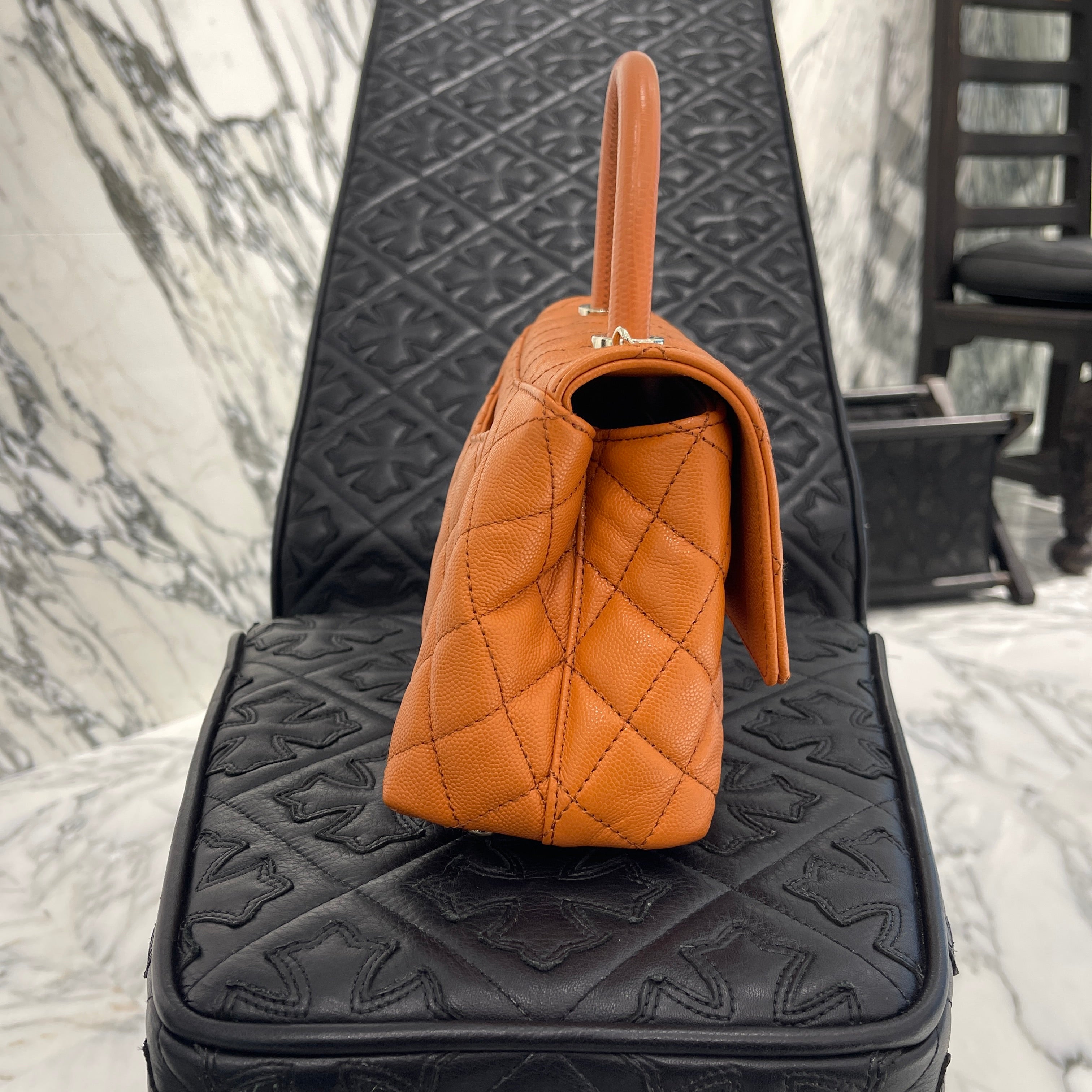 CHANEL Matelasse Coco Mark Coco Handle Caviar Skin Shoulder Tote Bag "Lizard" A92990 シャネル マトラッセ ココマーク ココハンドル キャビアスキン ショルダー トートバッグ "リザード"