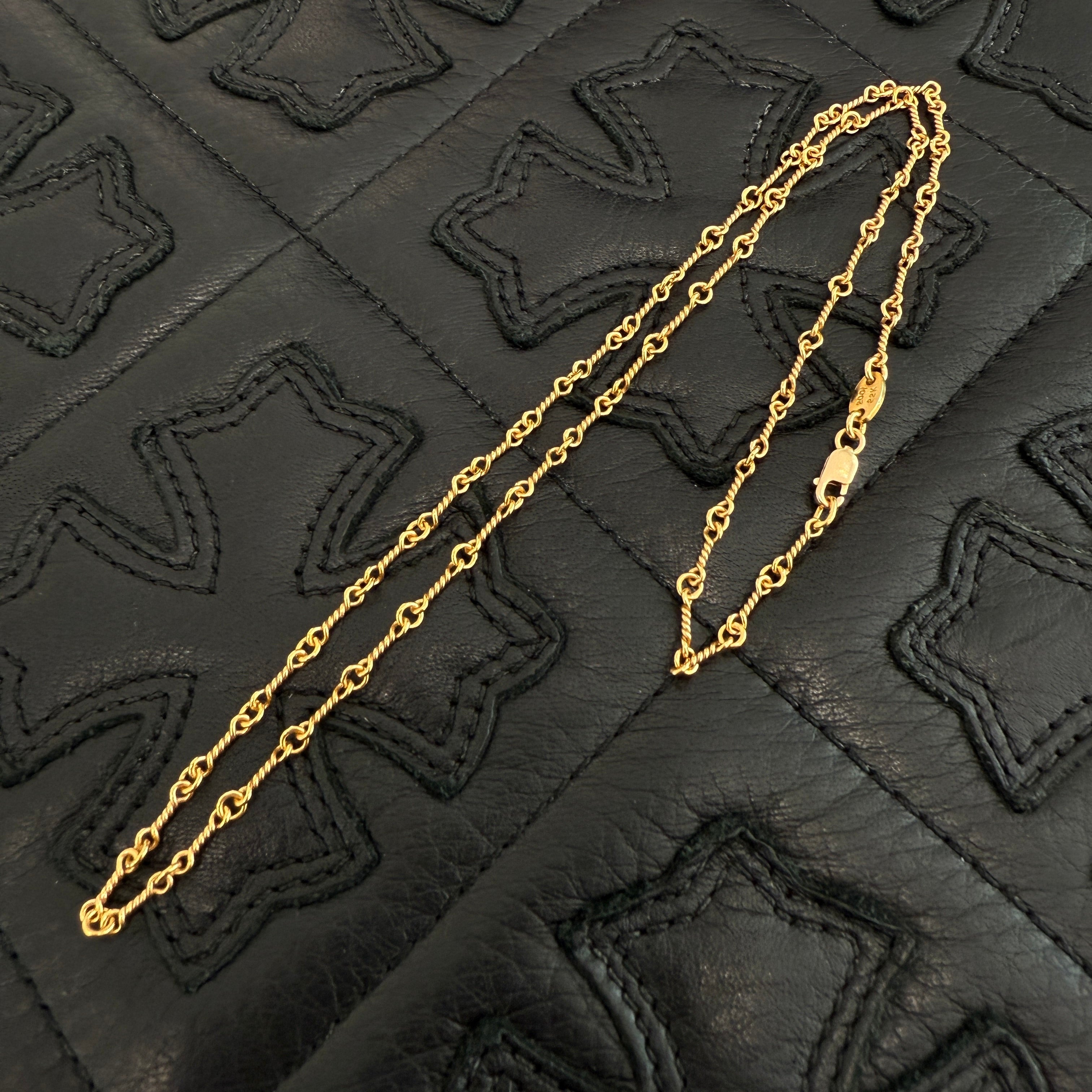 CHROME HEARTS 22K Twist Chain Necklace Size 18 Inch クロムハーツ 22K ツイストチェーン ネックレス サイズ18インチ