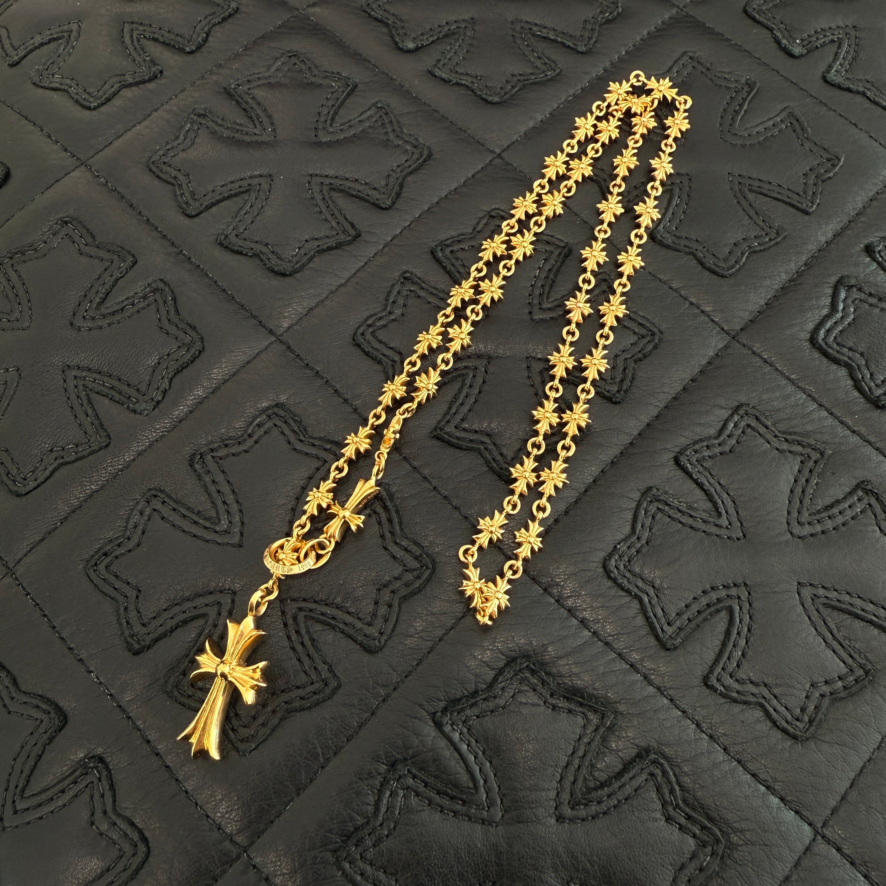 CHROME HEARTS 22K ROSARIO Necklace Size 24 Inch クロムハーツ 22K ロザリオ ネックレス サイズ24インチ
