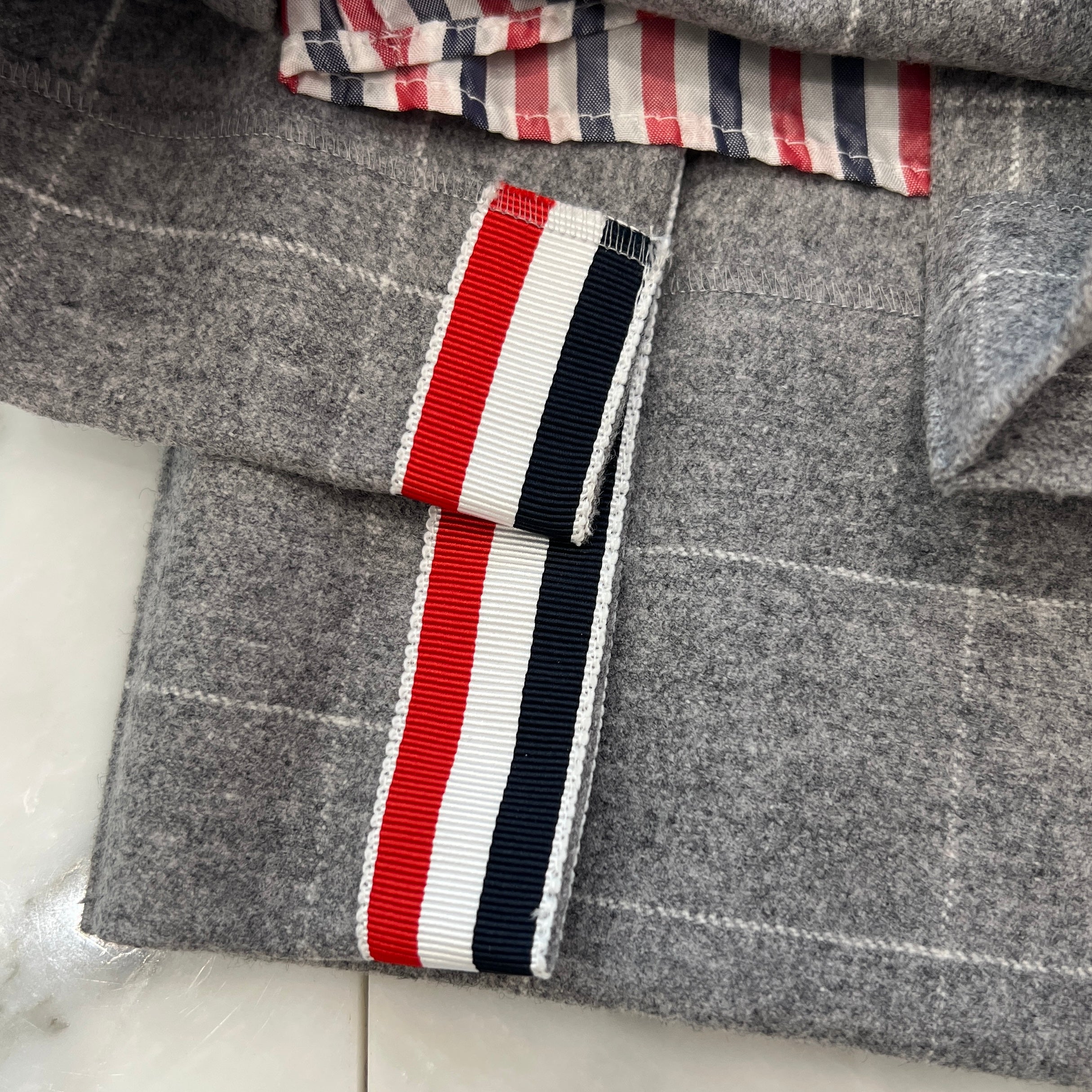 THOM BROWNE 4Bar Checkered Pleated High-Low Skirt FGC402A-F0039