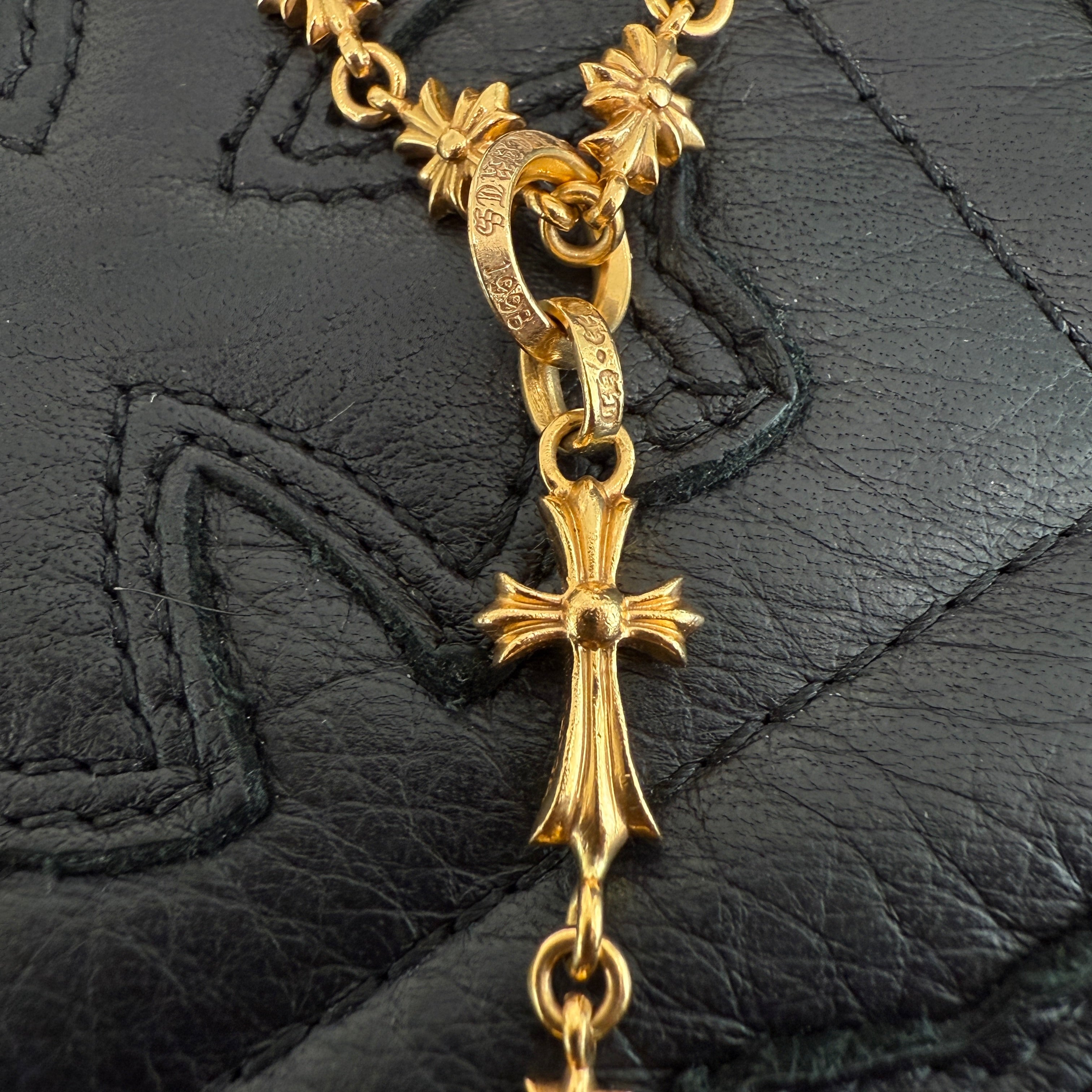 CHROME HEARTS 22K ROSARIO Necklace Size 24 Inch クロムハーツ 22K ロザリオ ネックレス サイズ24インチ