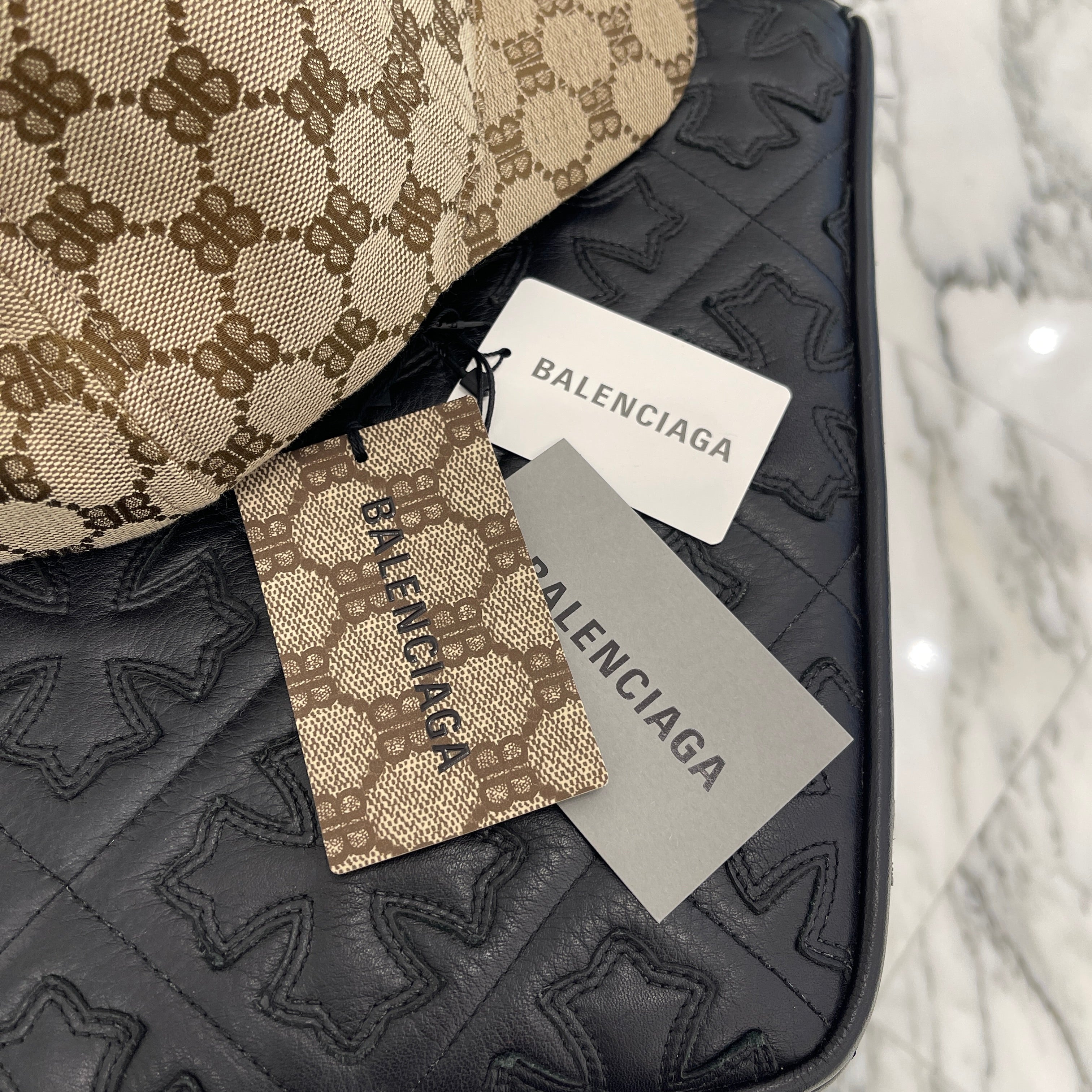 BALENCIAGA × GUCCI 2022SS Hacker Project Original GG Web Canvas Baseball Cap 680717 4B3B7 Size S（55cm） バレンシアガ × グッチ ハッカープロジェクト オリジナルGG ウェブキャンバス ベースボールキャップ サイズS（55cm）