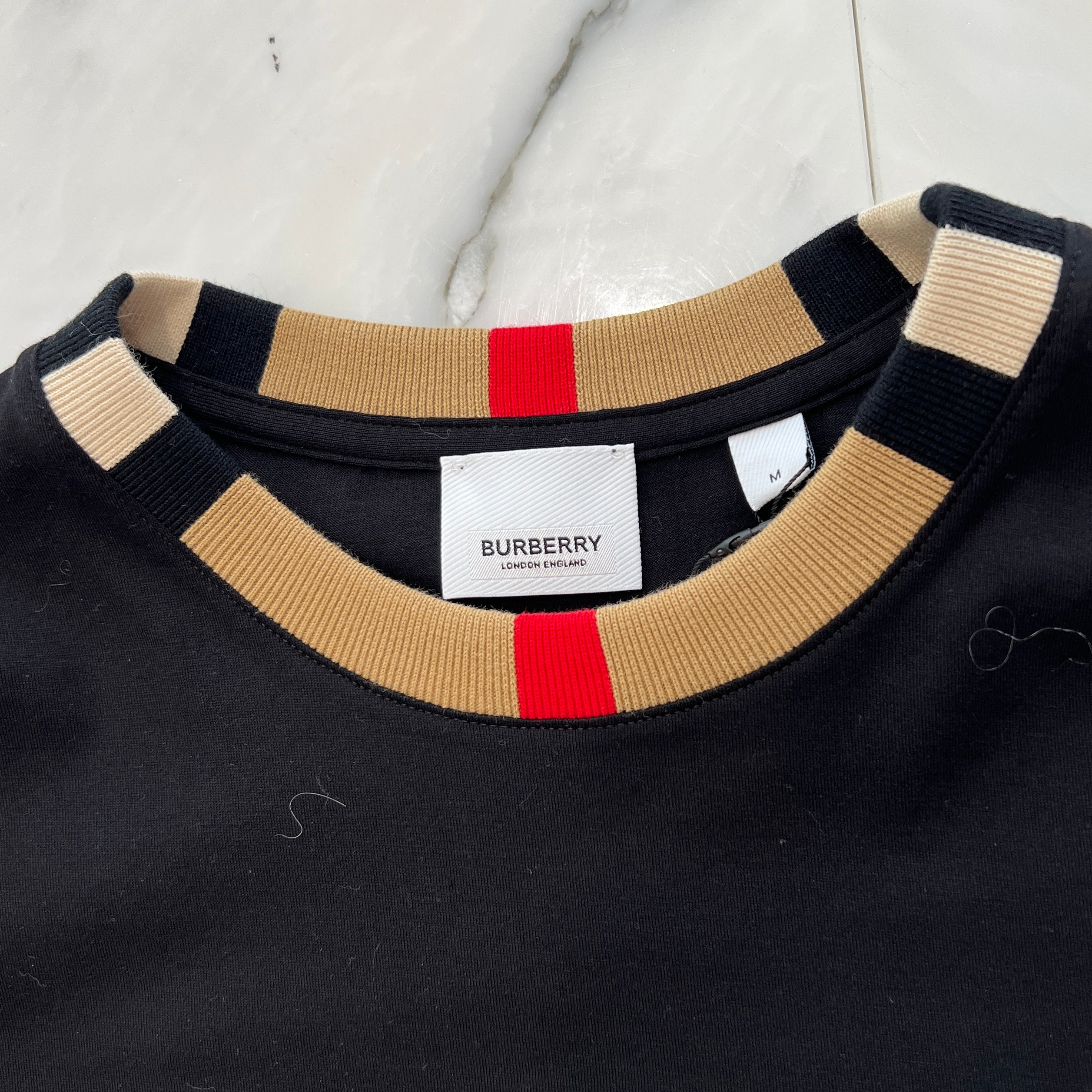 BURBERRY Jalad Check Neck Long Sleeve Tee 8091045 Size M バーバリー ジャラッド チェックネック ロングスリーブTシャツ サイズM