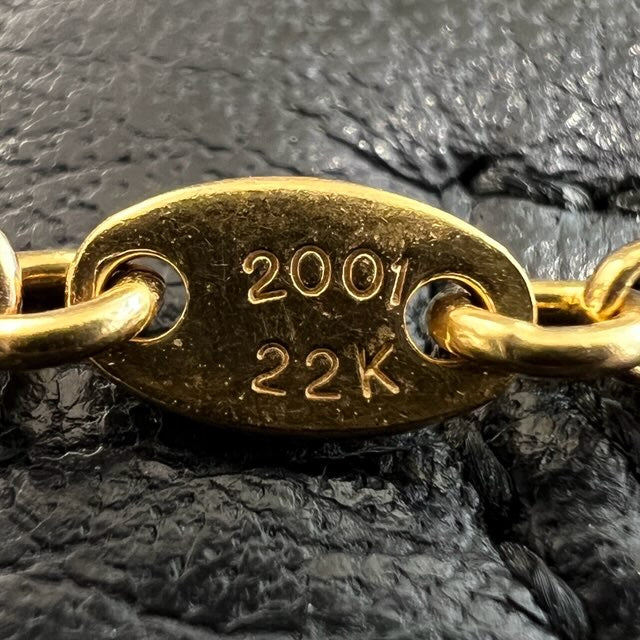 CHROME HEARTS 22K Safety Pin 1 Diamond Roll Chain Necklace Size 18 Inch クロムハーツ 22K セーフティピン 1ダイヤモンド ロールチェーン ネックレス 18インチ