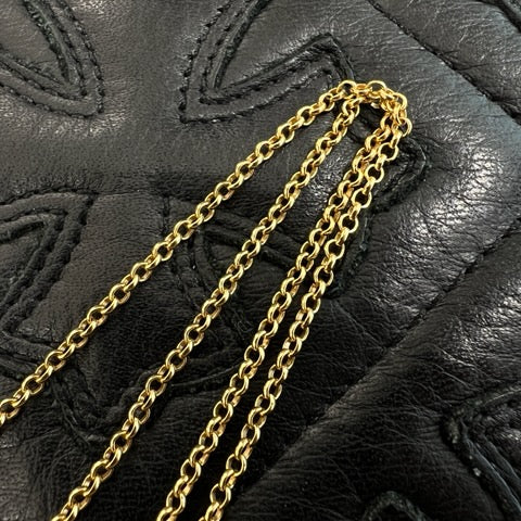 CHROME HEARTS 22K Safety Pin 1 Diamond Roll Chain Necklace Size 18 Inch クロムハーツ 22K セーフティピン 1ダイヤモンド ロールチェーン ネックレス 18インチ
