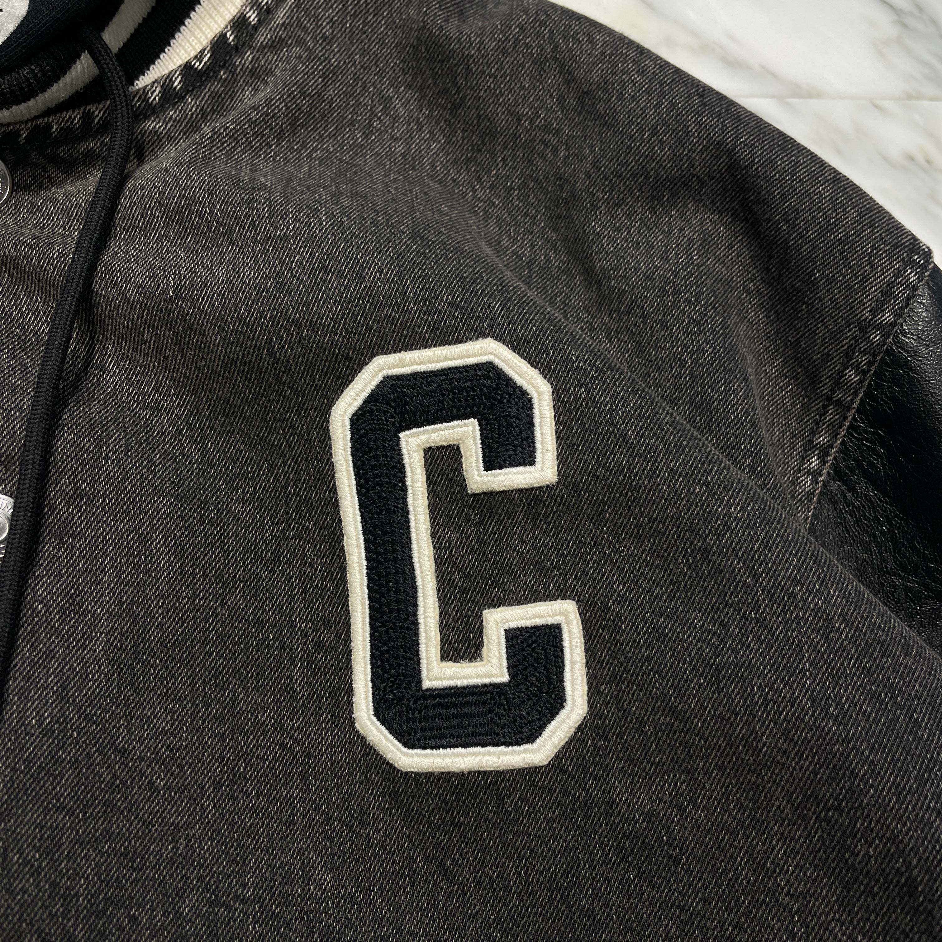 CELINE 2024AW Loose Teddy Jacket / Charcoal Wash Denim