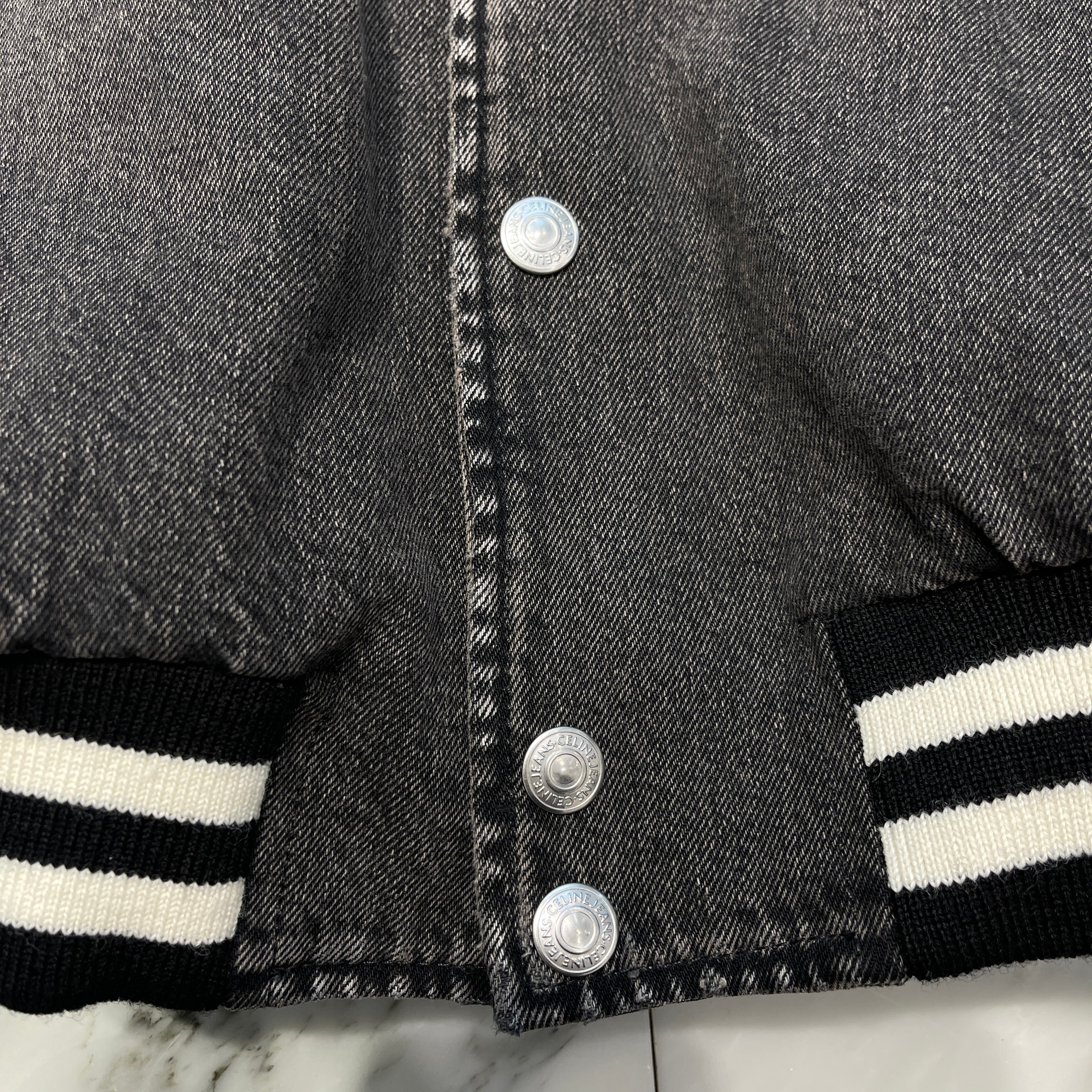 CELINE 2024AW Loose Teddy Jacket / Charcoal Wash Denim 2Q937947F38CH Size XXL セリーヌ ルーズ テディジャケット チャコールウォッシュデニム サイズXXL