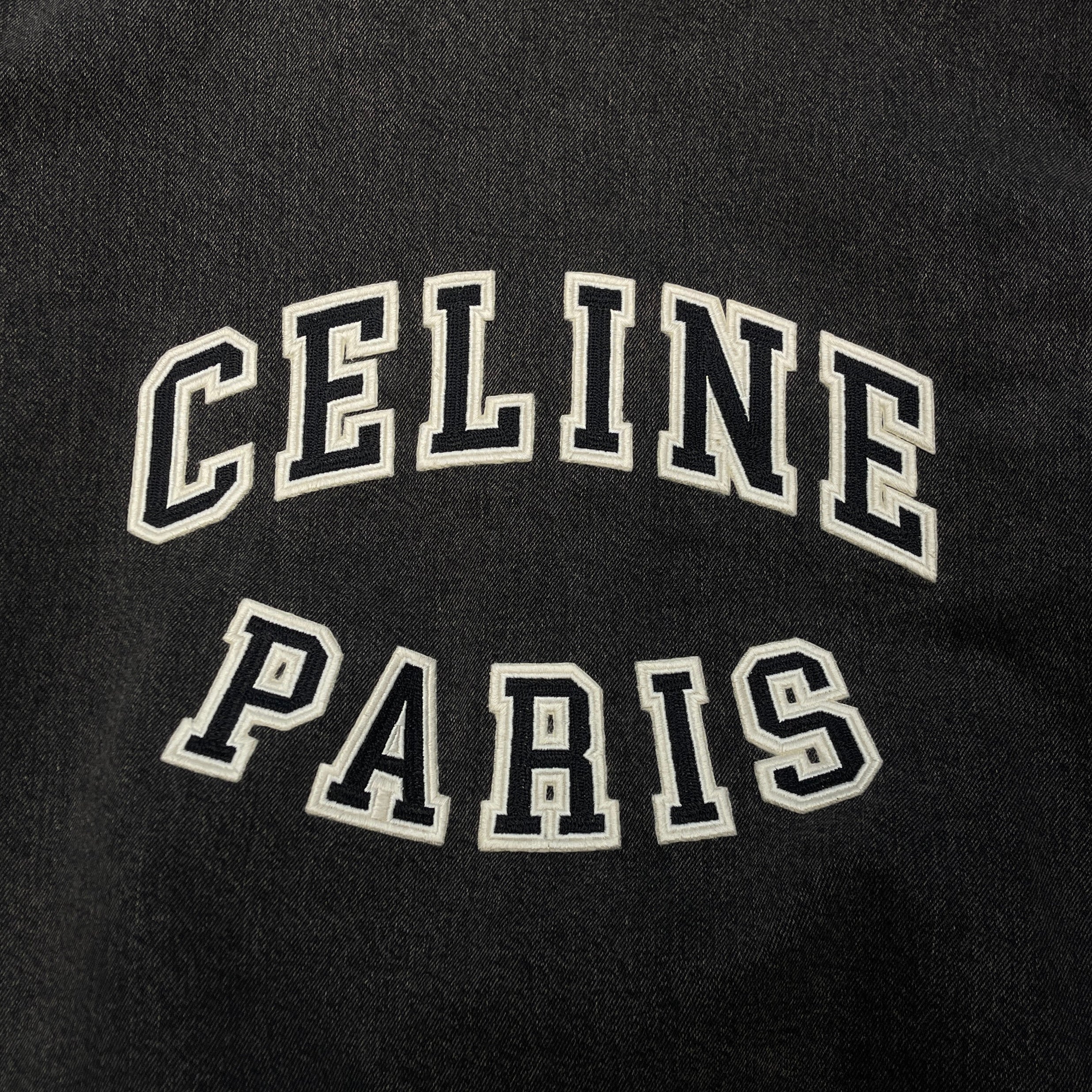 CELINE 2024AW Loose Teddy Jacket / Charcoal Wash Denim 2Q937947F38CH Size XXL セリーヌ ルーズ テディジャケット チャコールウォッシュデニム サイズXXL