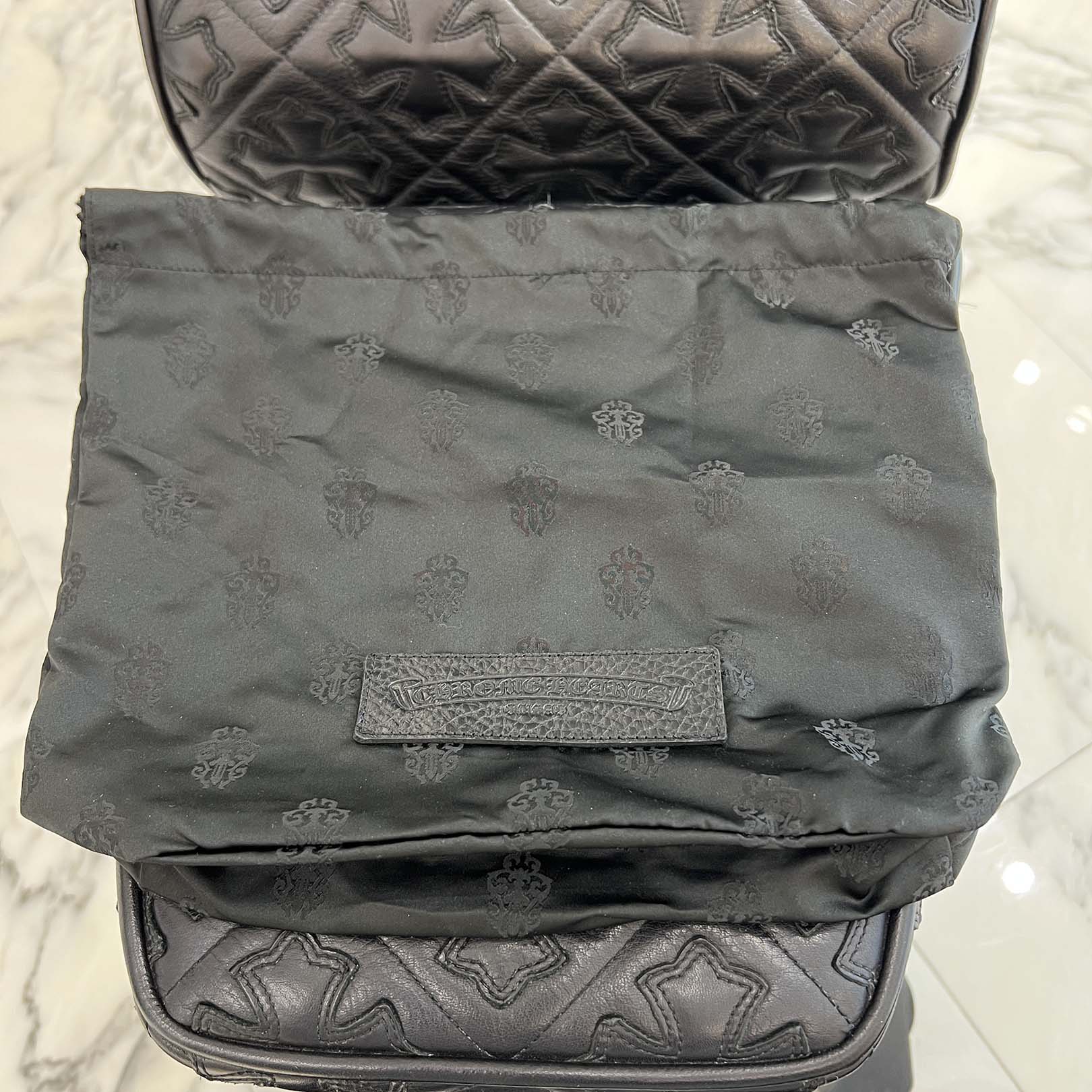 CHROME HEARTS Stencil Pattern GRINDS Nylon Leather Hand Bag クロムハーツ ステンシル柄 グラインズ ナイロンレザー切替 ハンドバッグ