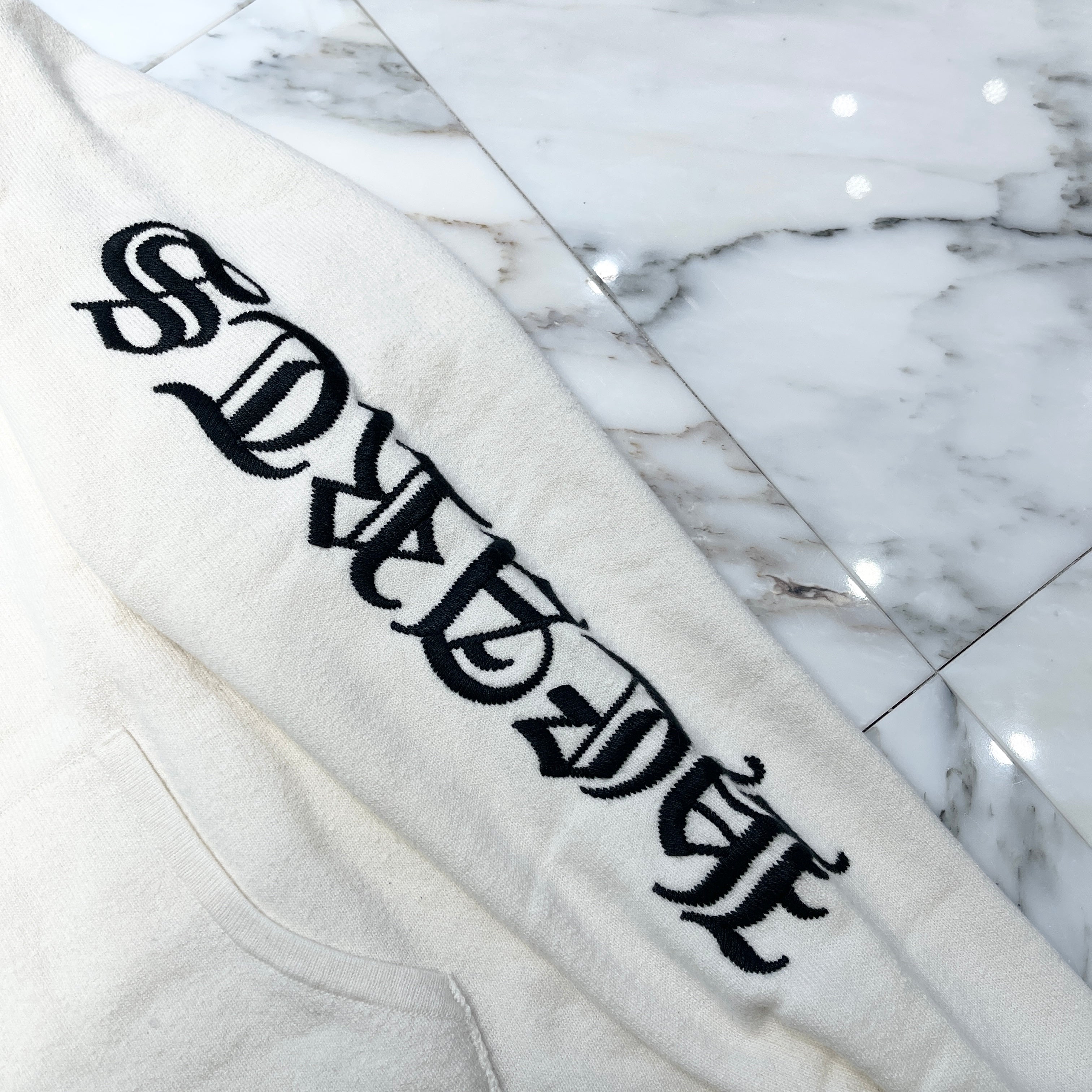 CHROME HEARTS SLO RIDE Logo Embroidery Cashmere Knit Pullover Hoodie Size L クロムハーツ スローライド ロゴ刺繍 カシミヤニット プルオーバーフーディー サイズL