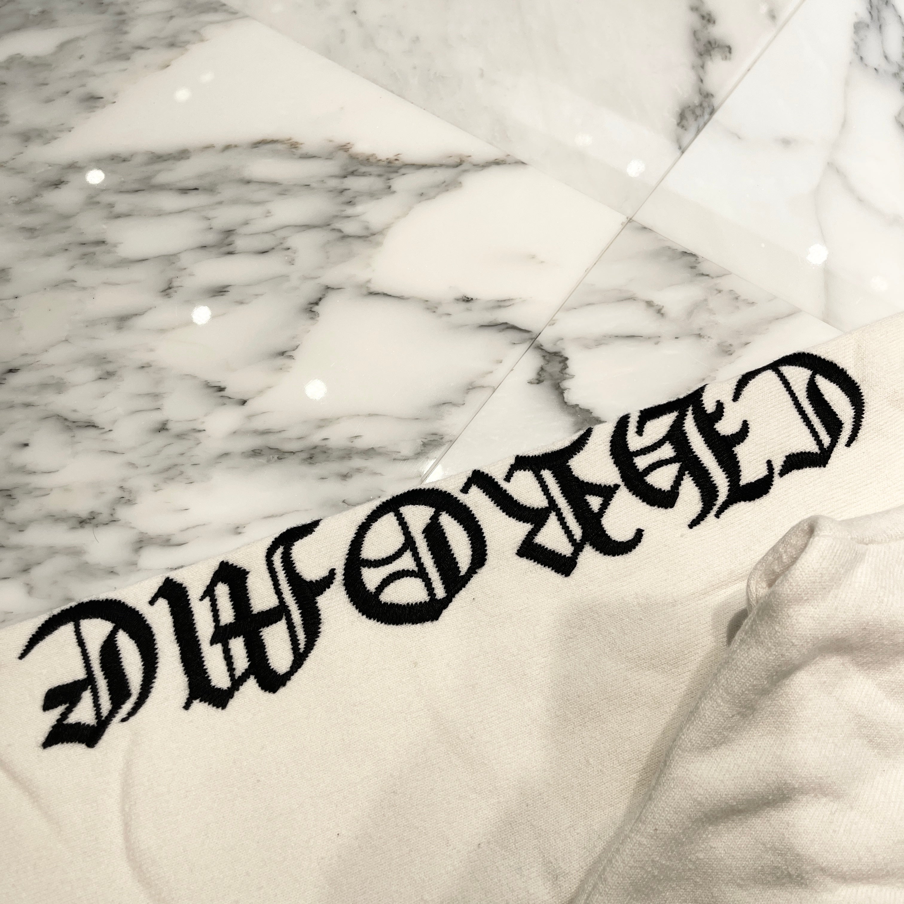 CHROME HEARTS SLO RIDE Logo Embroidery Cashmere Knit Pullover Hoodie Size L クロムハーツ スローライド ロゴ刺繍 カシミヤニット プルオーバーフーディー サイズL