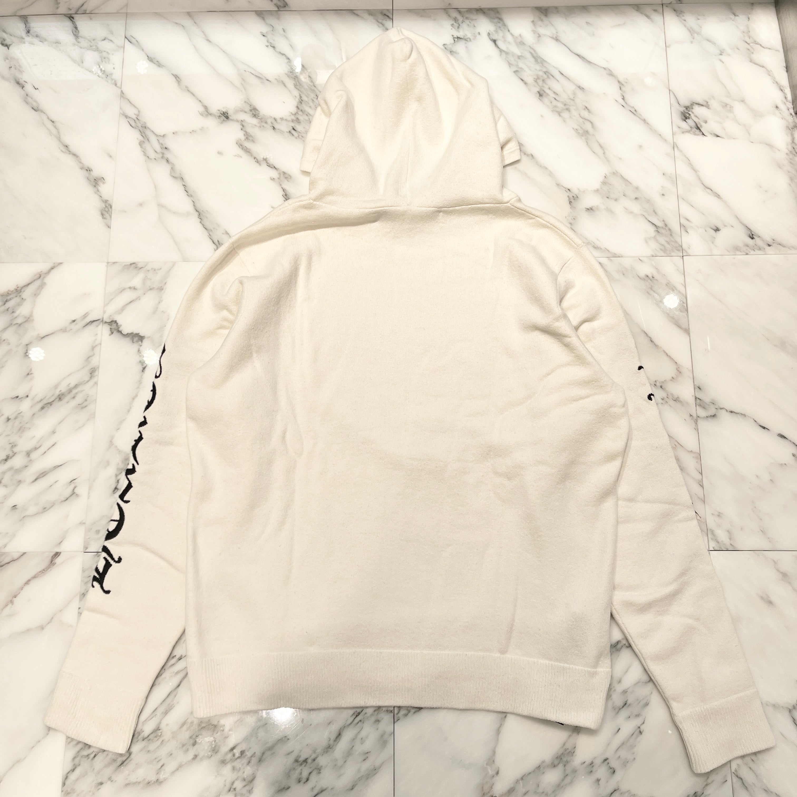 CHROME HEARTS SLO RIDE Logo Embroidery Cashmere Knit Pullover Hoodie Size L クロムハーツ スローライド ロゴ刺繍 カシミヤニット プルオーバーフーディー サイズL