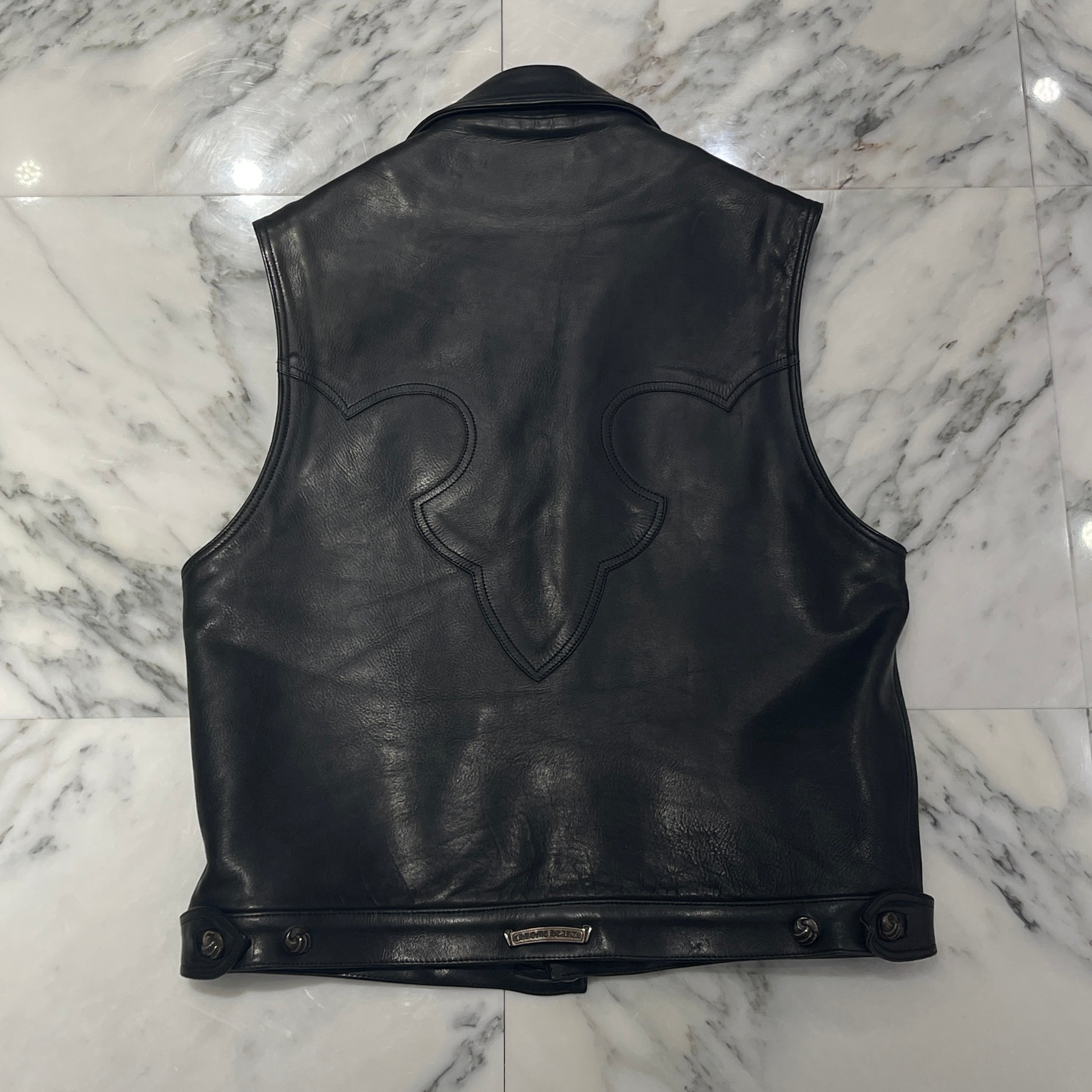 CHROME HEARTS Le Fleur Western Leather Vest Size L クロムハーツ ラ・フルール ウェスタンレザーベスト サイズL