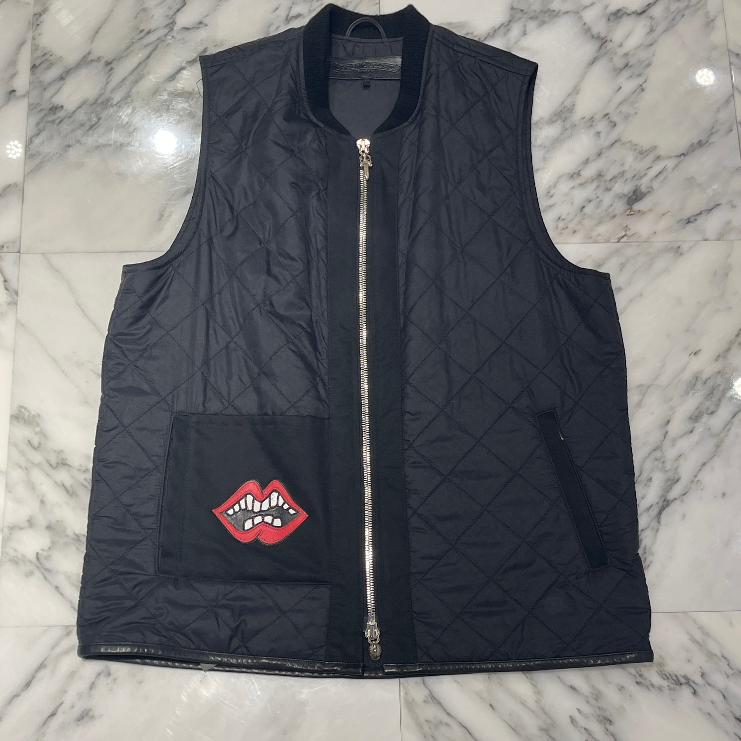 CHROME HEARTS × MATTY BOY CHOMPER Leather Patch Nylon Vest Size L クロムハーツ × マッティボーイ チョンパーレザーパッチ ナイロンベスト サイズL