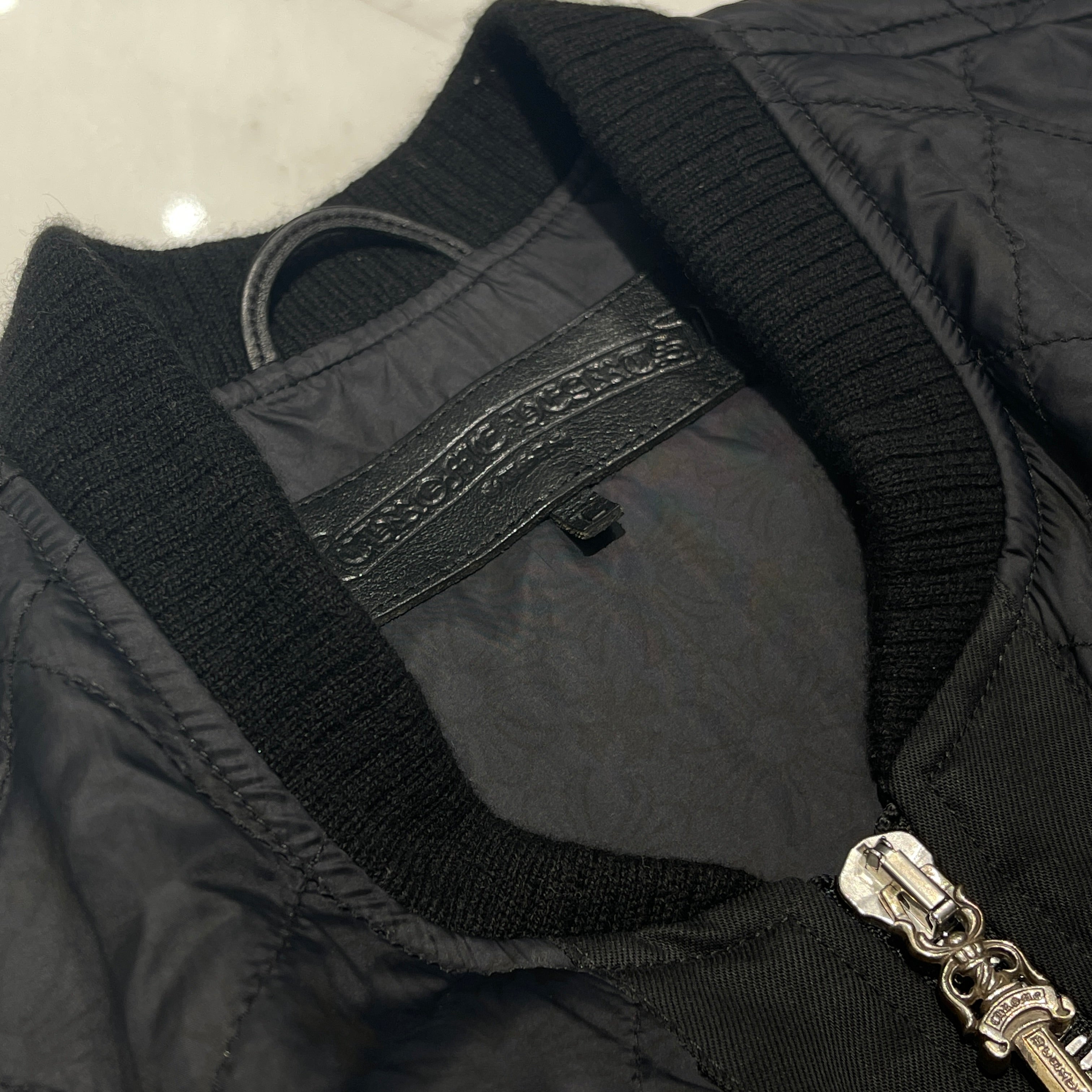 CHROME HEARTS × MATTY BOY CHOMPER Leather Patch Nylon Vest Size L クロムハーツ × マッティボーイ チョンパーレザーパッチ ナイロンベスト サイズL