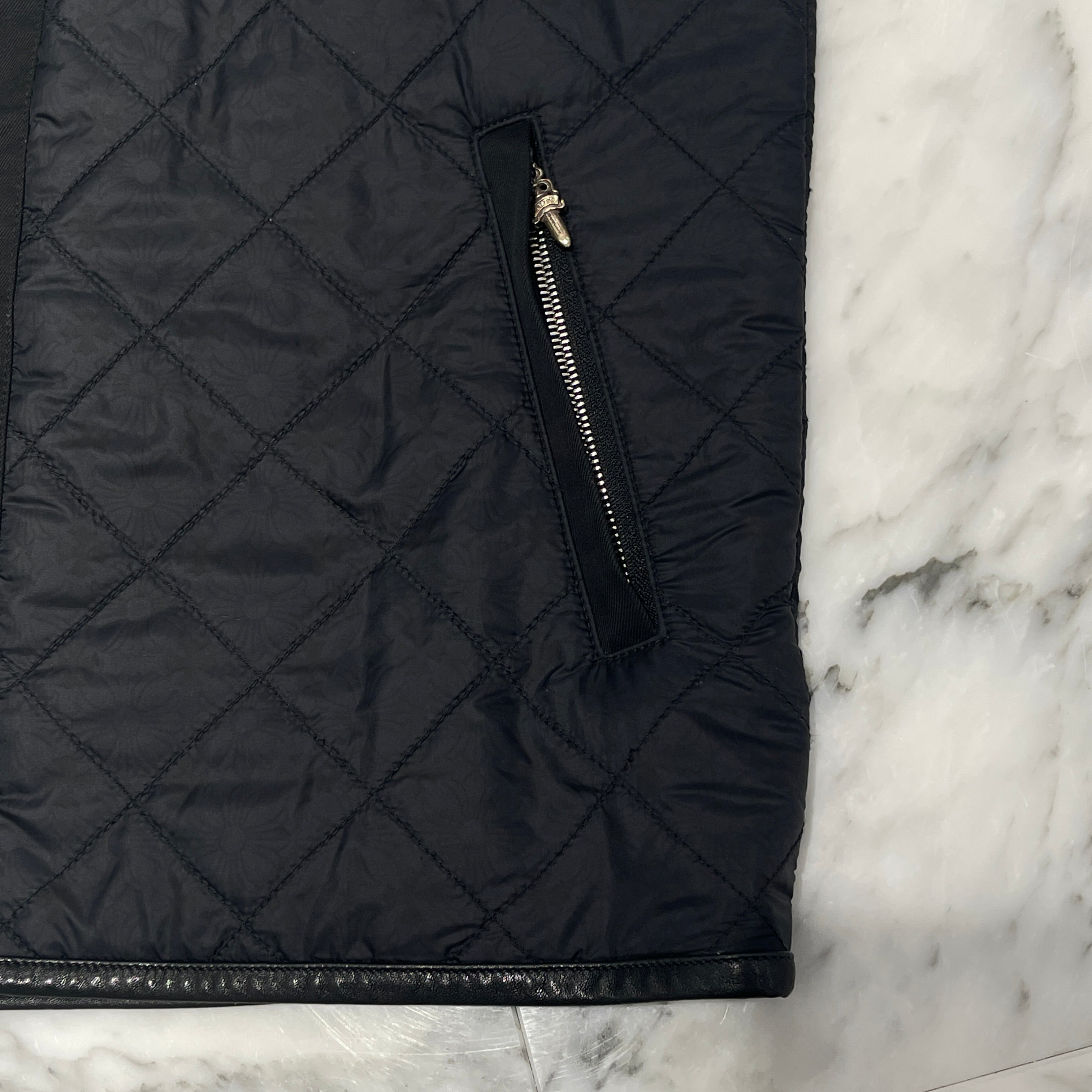 CHROME HEARTS × MATTY BOY CHOMPER Leather Patch Nylon Vest Size L クロムハーツ × マッティボーイ チョンパーレザーパッチ ナイロンベスト サイズL