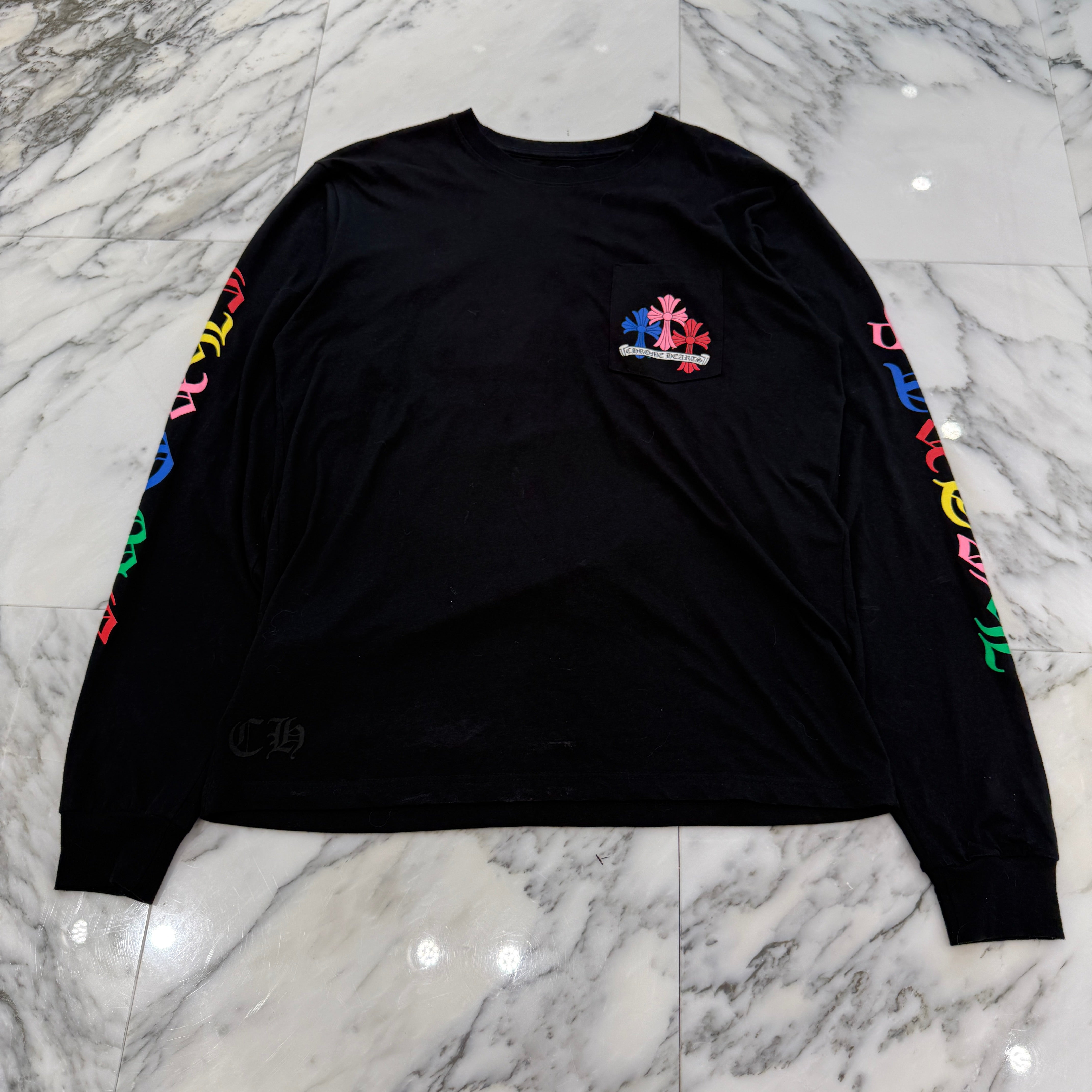 CHROME HEARTS 2021SS MLTCOL CEM CRS Long Sleeve Tee Size L クロムハーツ マルチカラー セメタリークロス ロングスリーブTシャツ サイズL