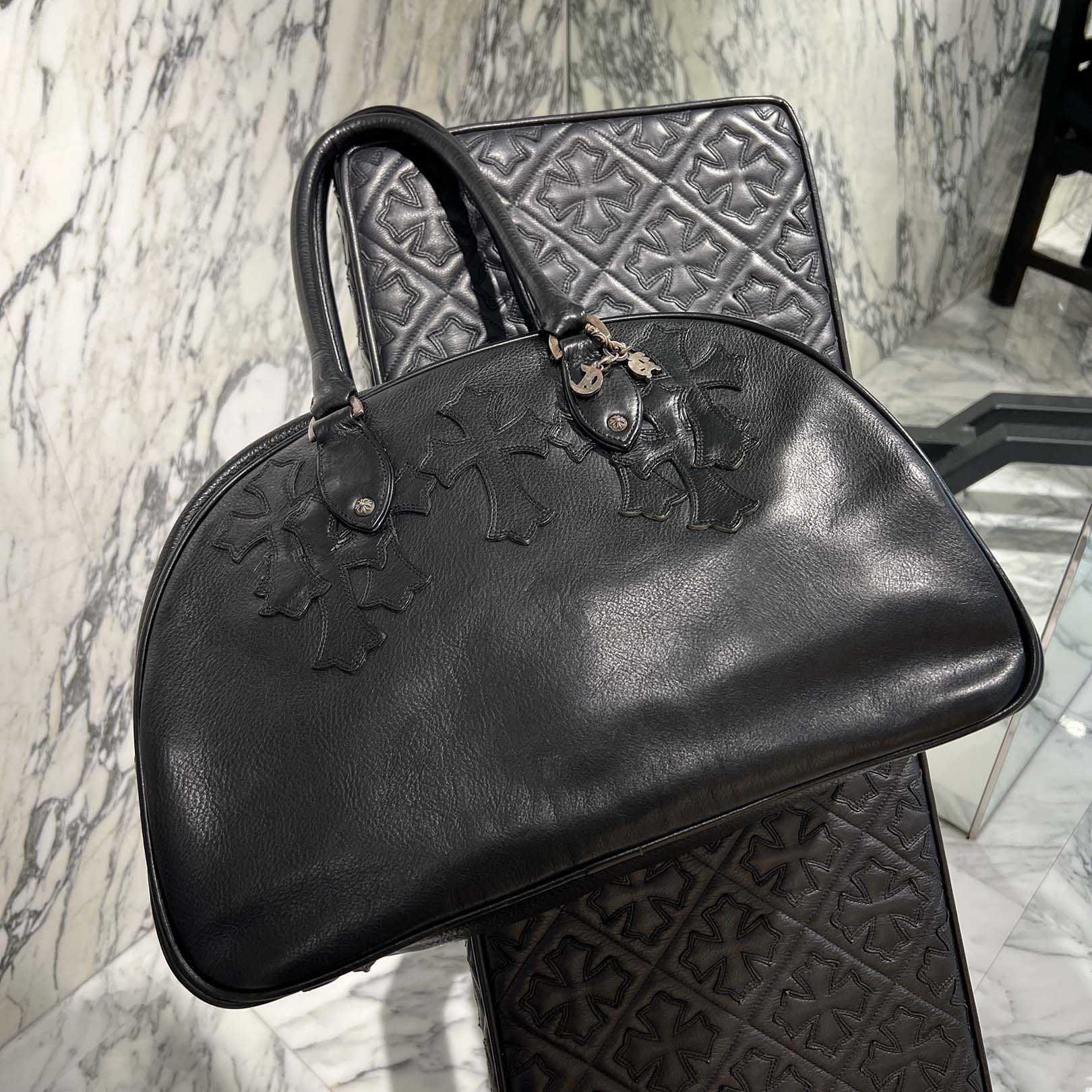 CHROME HEARTS Medium GYM Cemetery Cross Patch Hand Bag クロムハーツ ミディアム ジム セメタリークロスパッチ ハンドバッグ