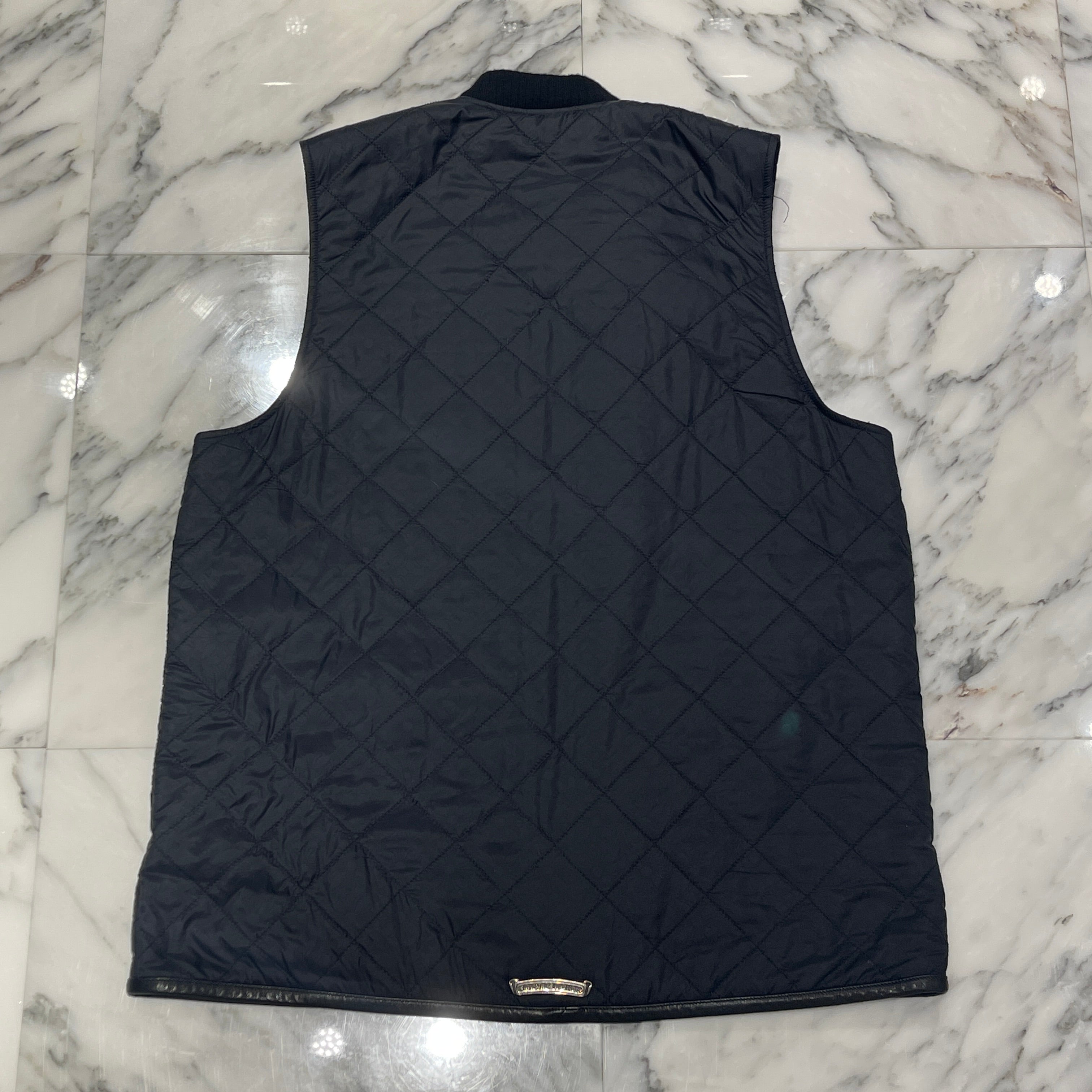 CHROME HEARTS × MATTY BOY CHOMPER Leather Patch Nylon Vest Size L クロムハーツ × マッティボーイ チョンパーレザーパッチ ナイロンベスト サイズL